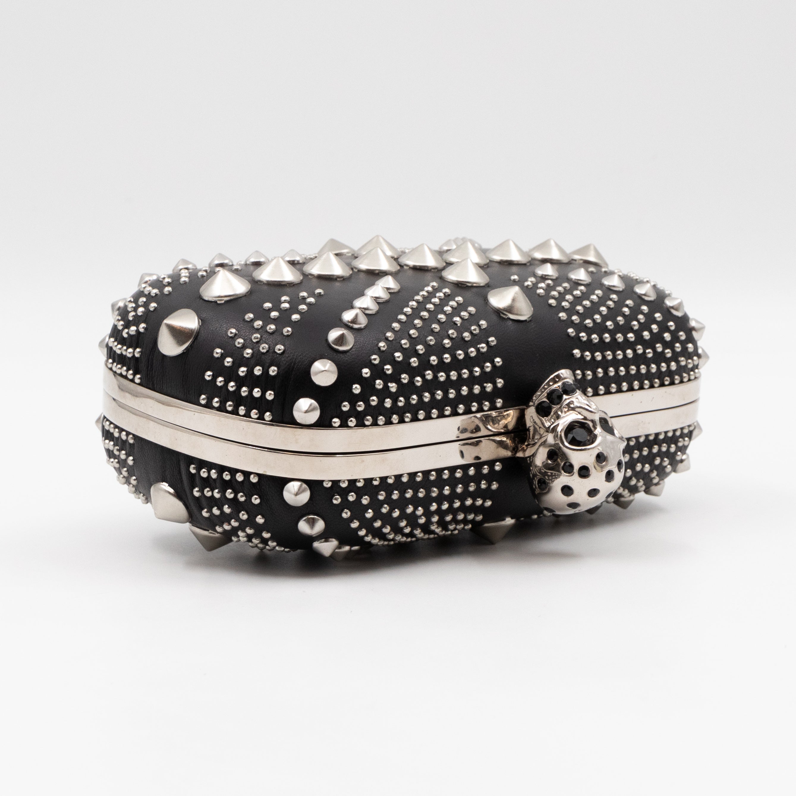 Skull Clutch Britannia Union Jack Studded Black Leather