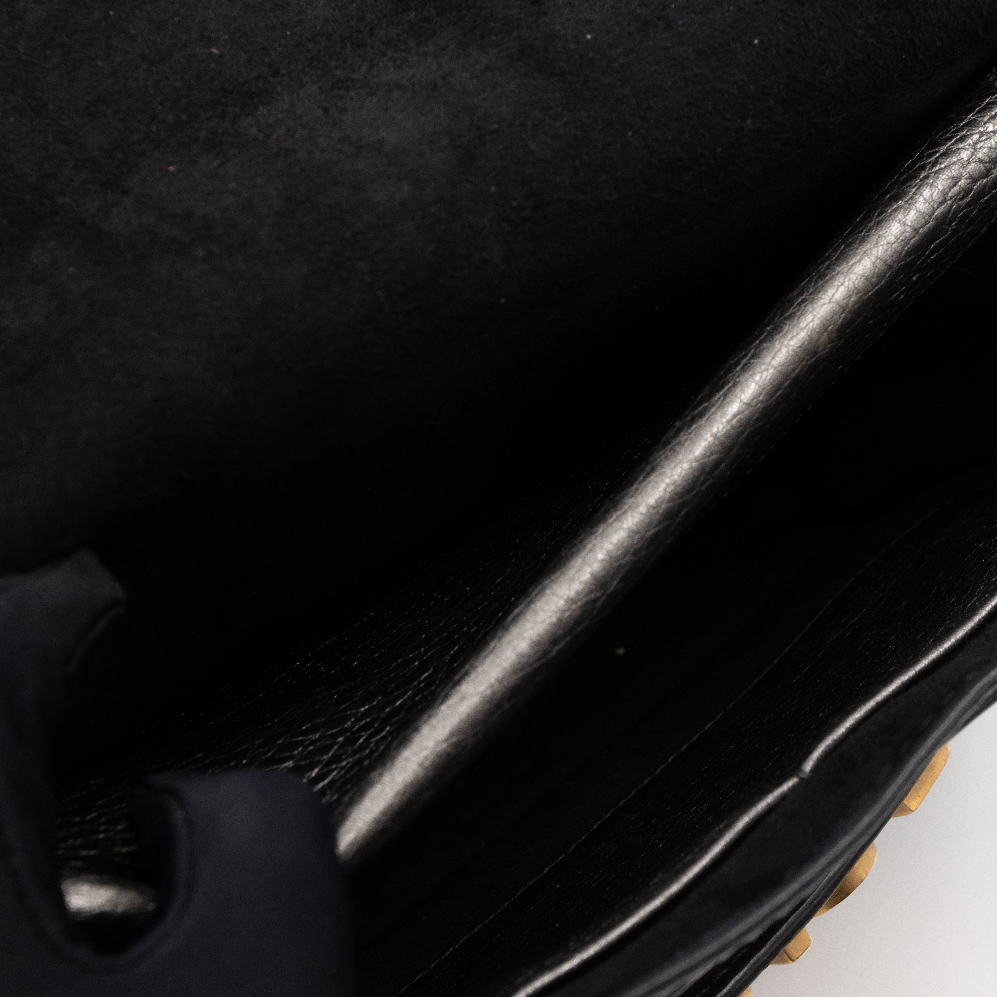 J'Adior Flap Bag Medium Metallic Gray Leather