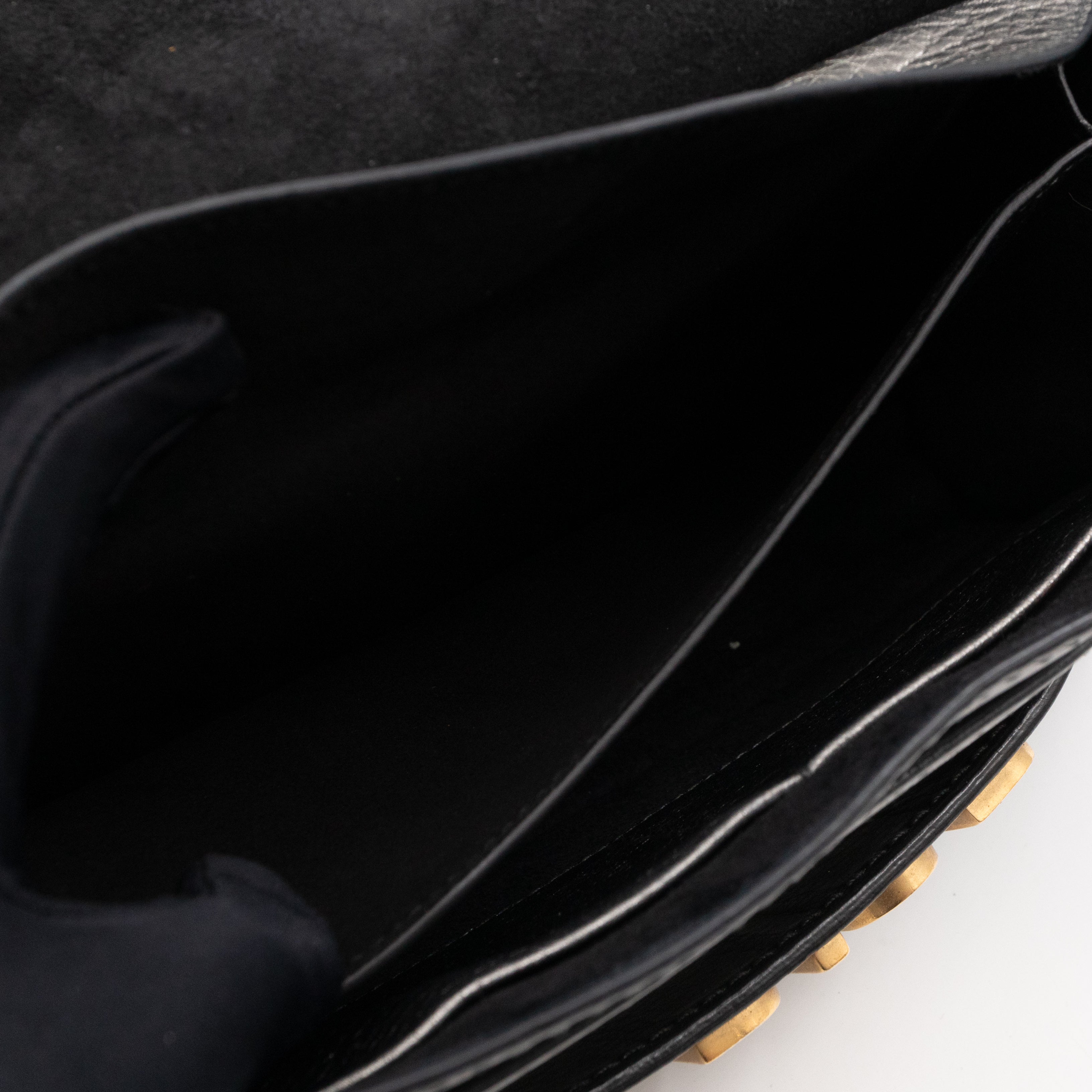 J'Adior Flap Bag Medium Metallic Gray Leather