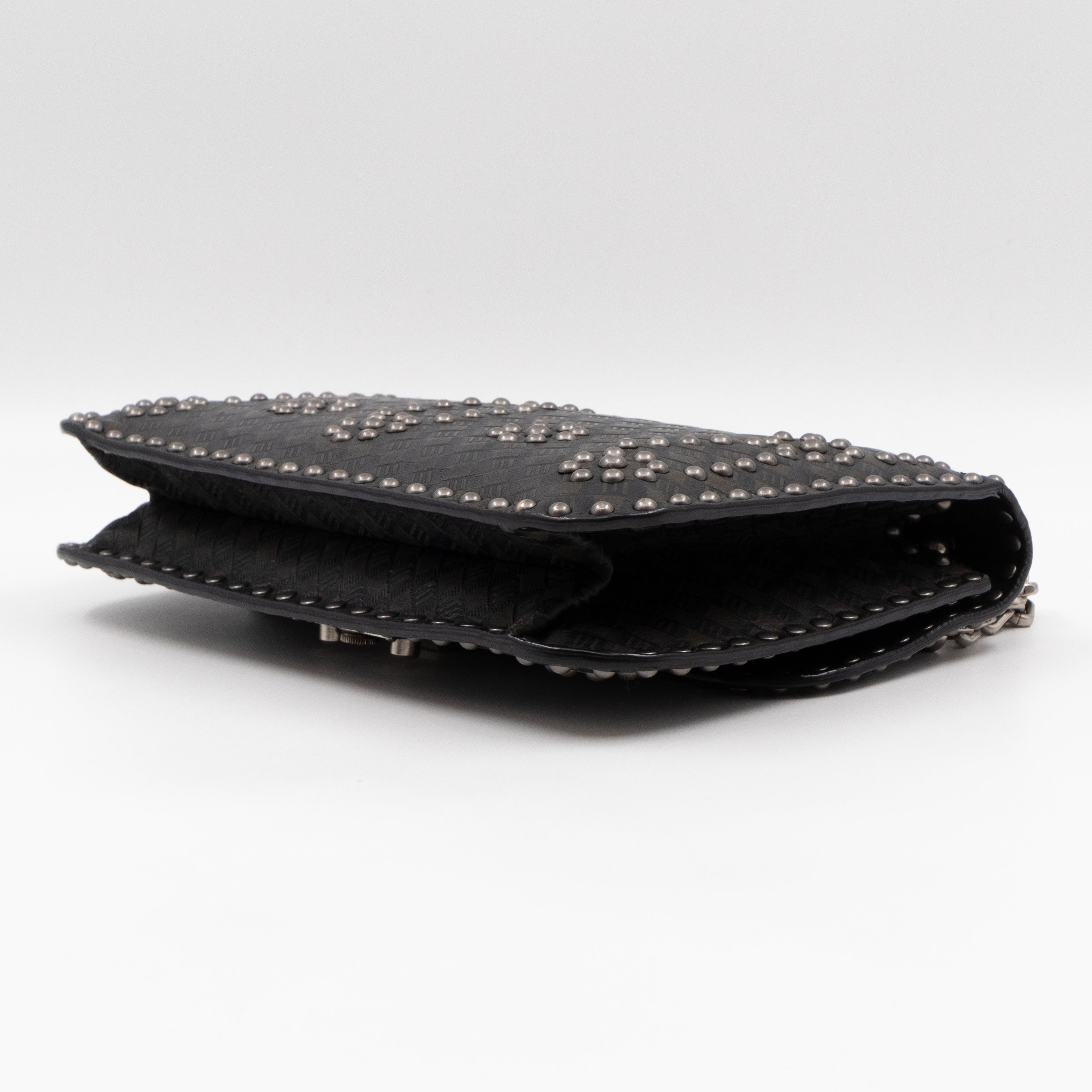 Addict Medium Black Calfskin Ruthenium