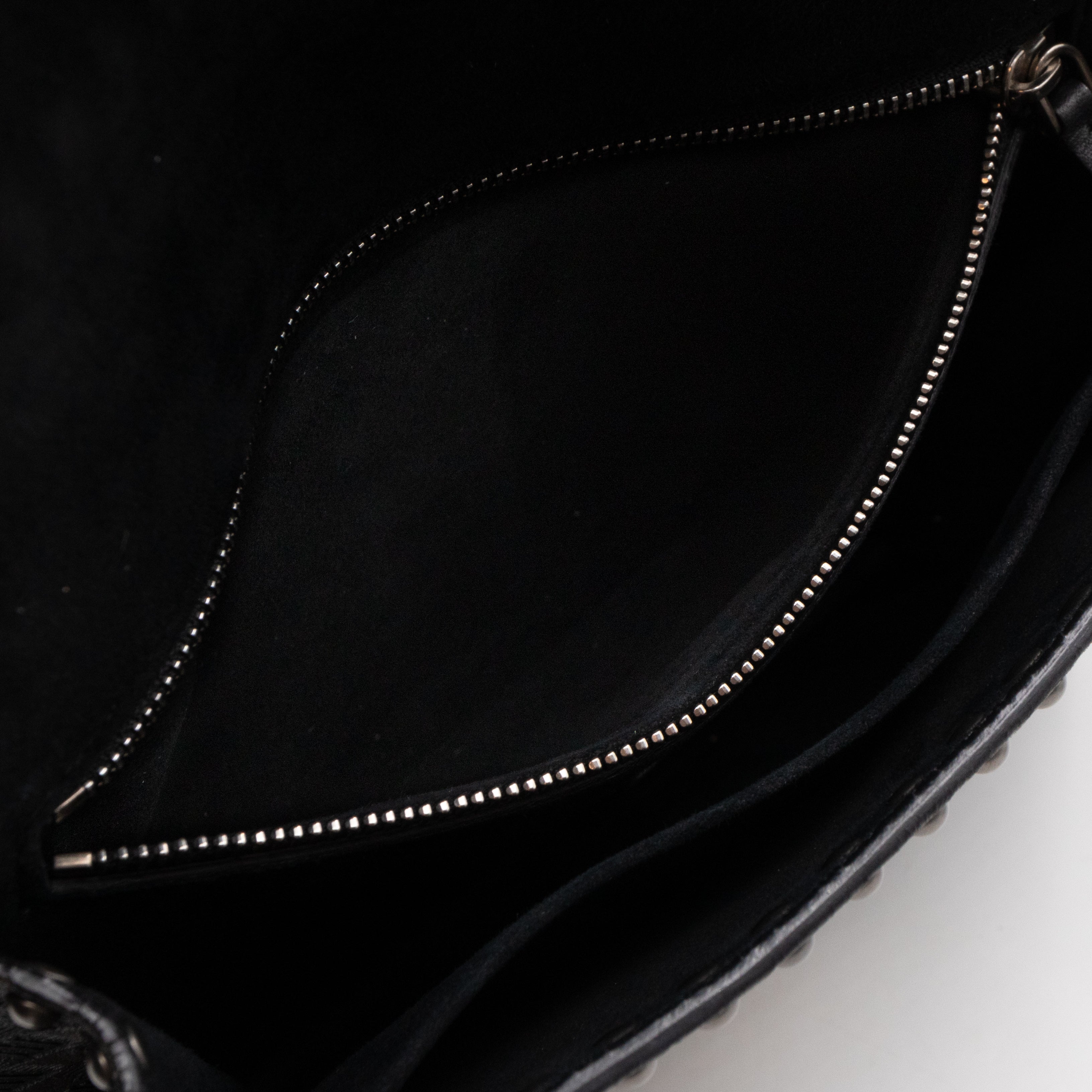 Addict Medium Black Calfskin Ruthenium