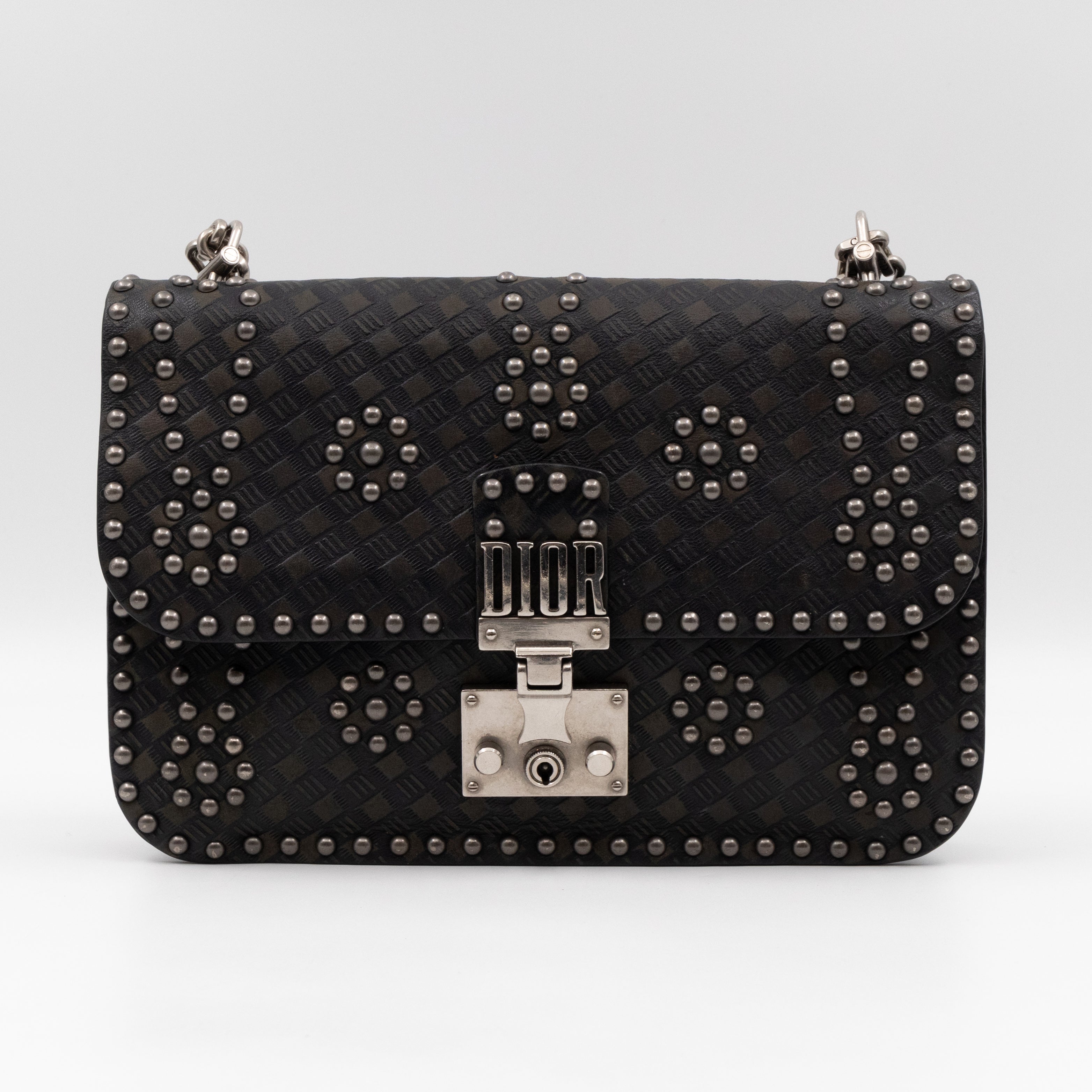 Addict Medium Black Calfskin Ruthenium