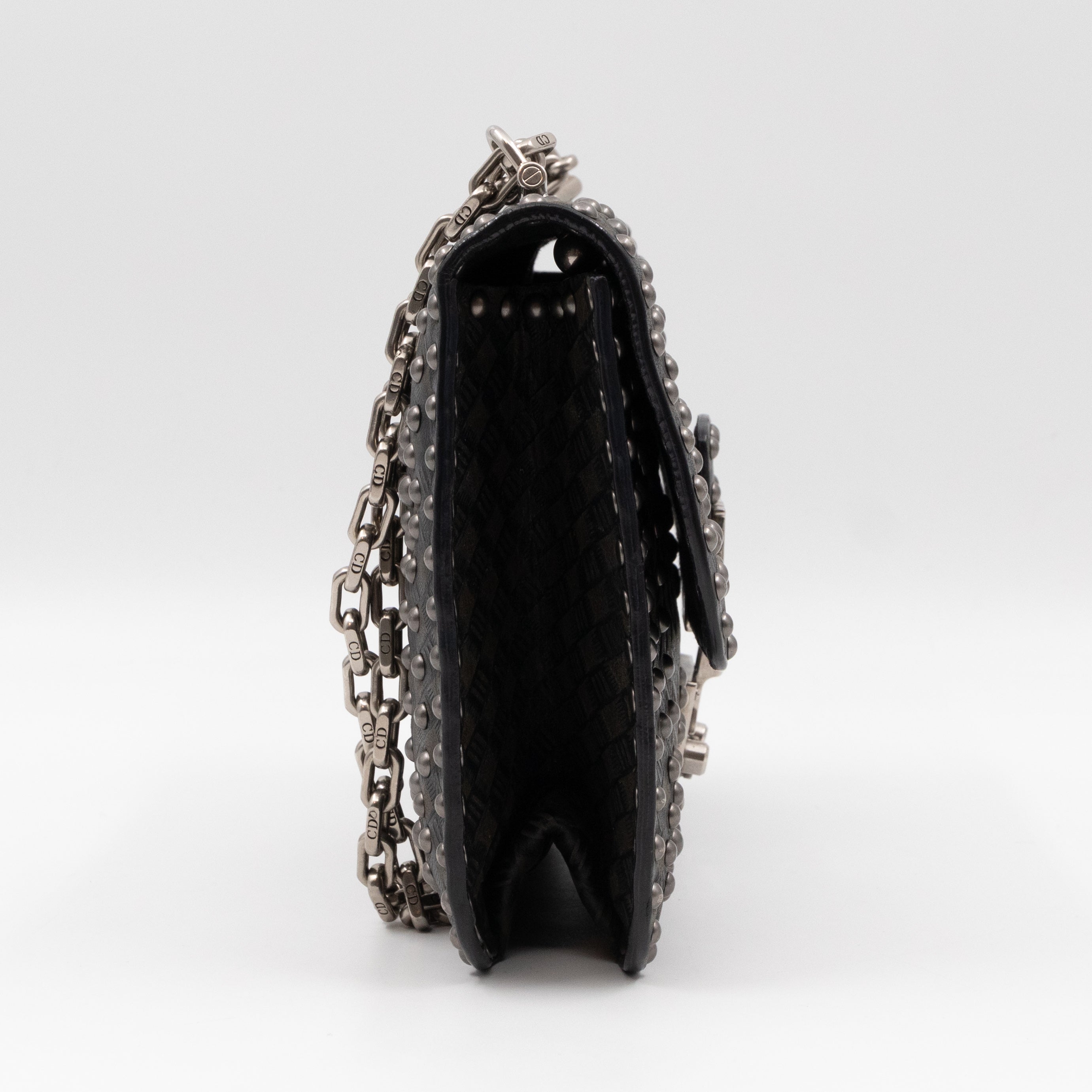 Addict Medium Black Calfskin Ruthenium