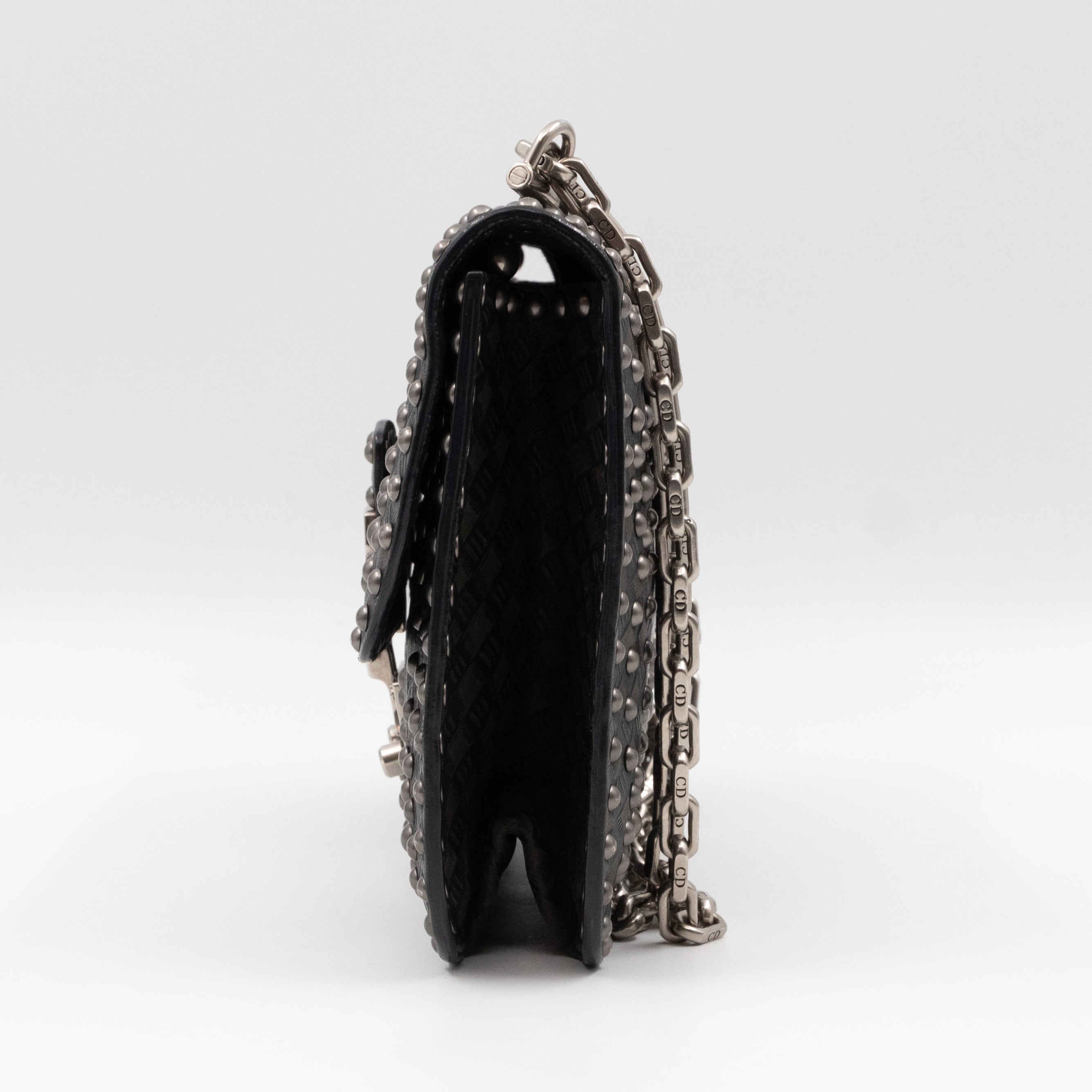 Addict Medium Black Calfskin Ruthenium