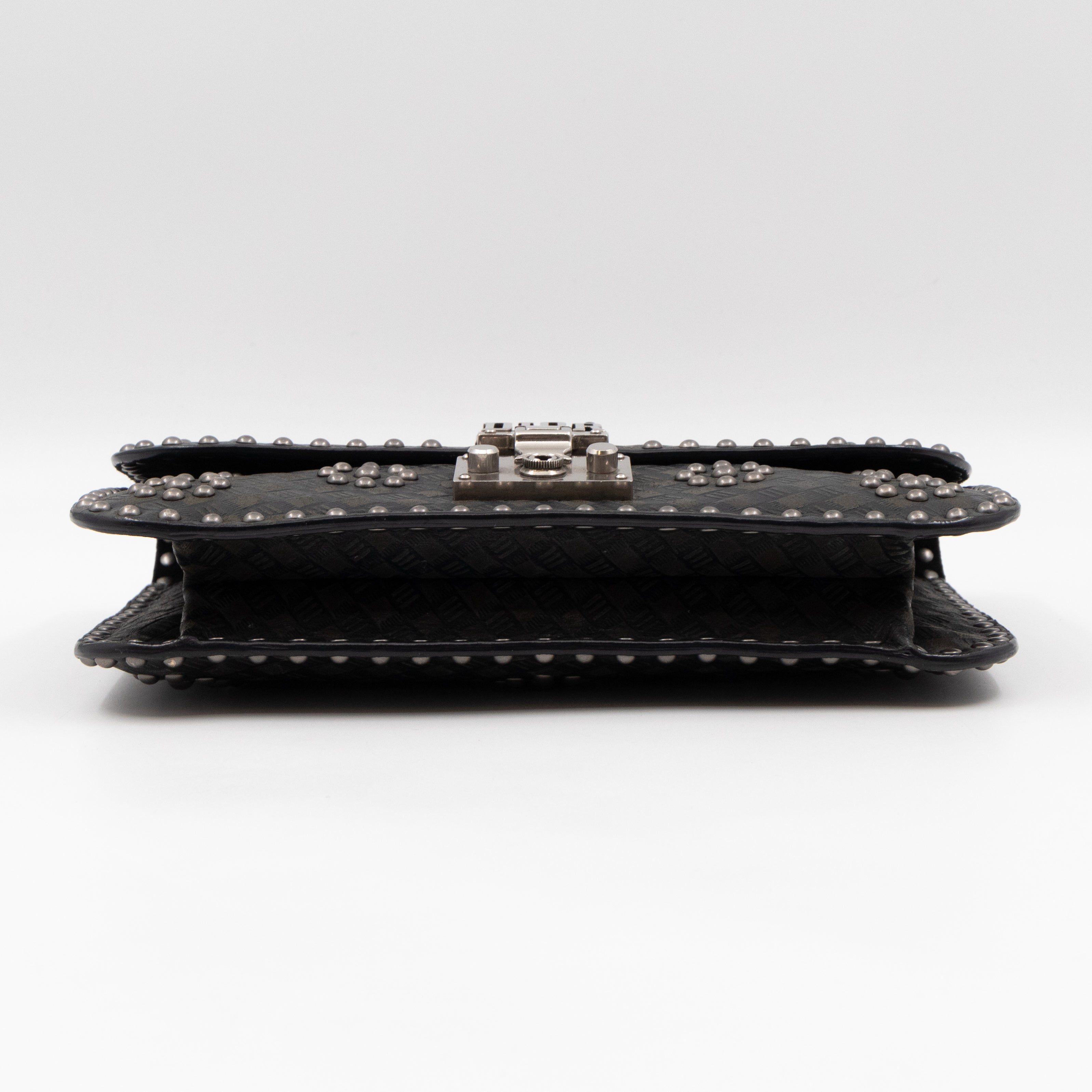 Addict Medium Black Calfskin Ruthenium