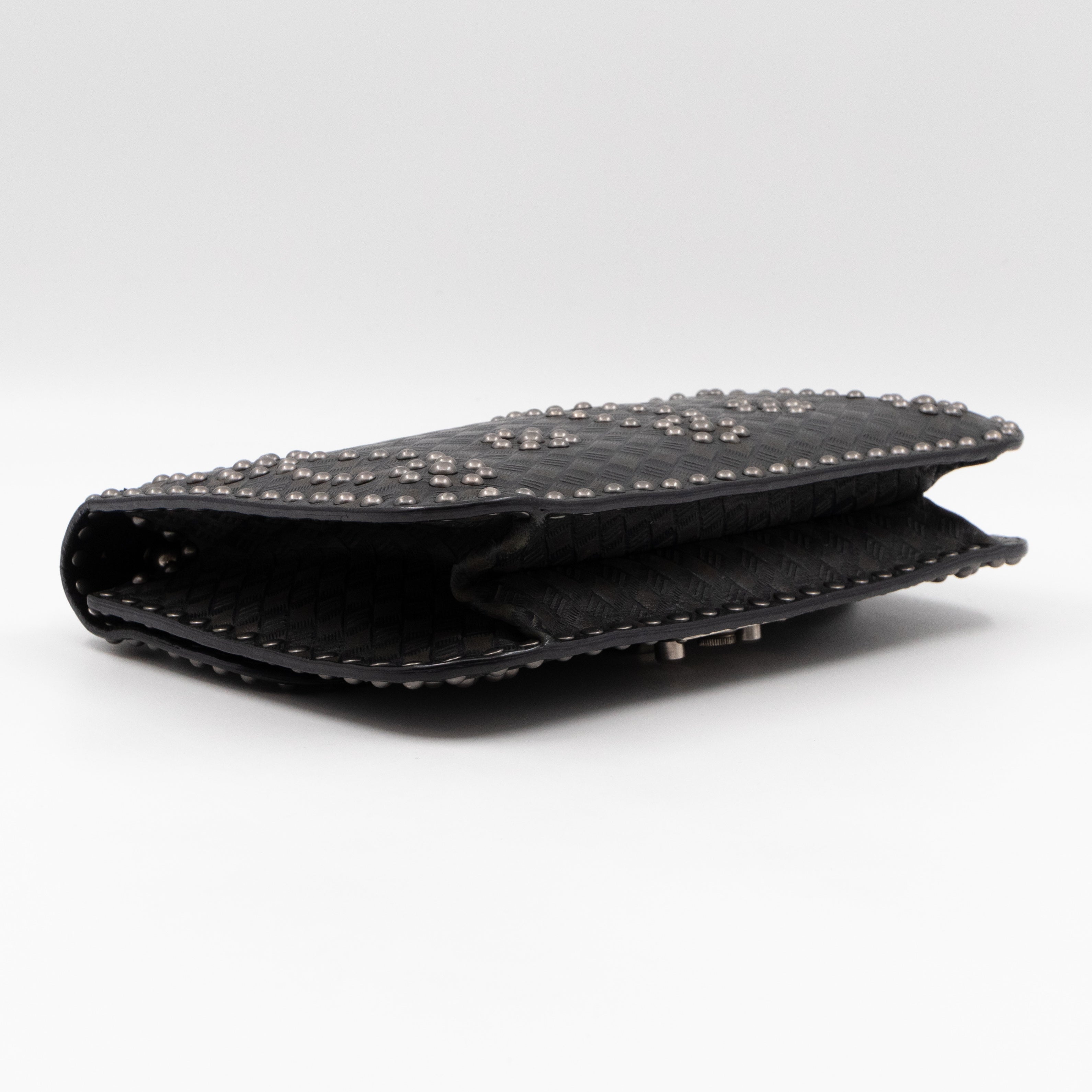 Addict Medium Black Calfskin Ruthenium