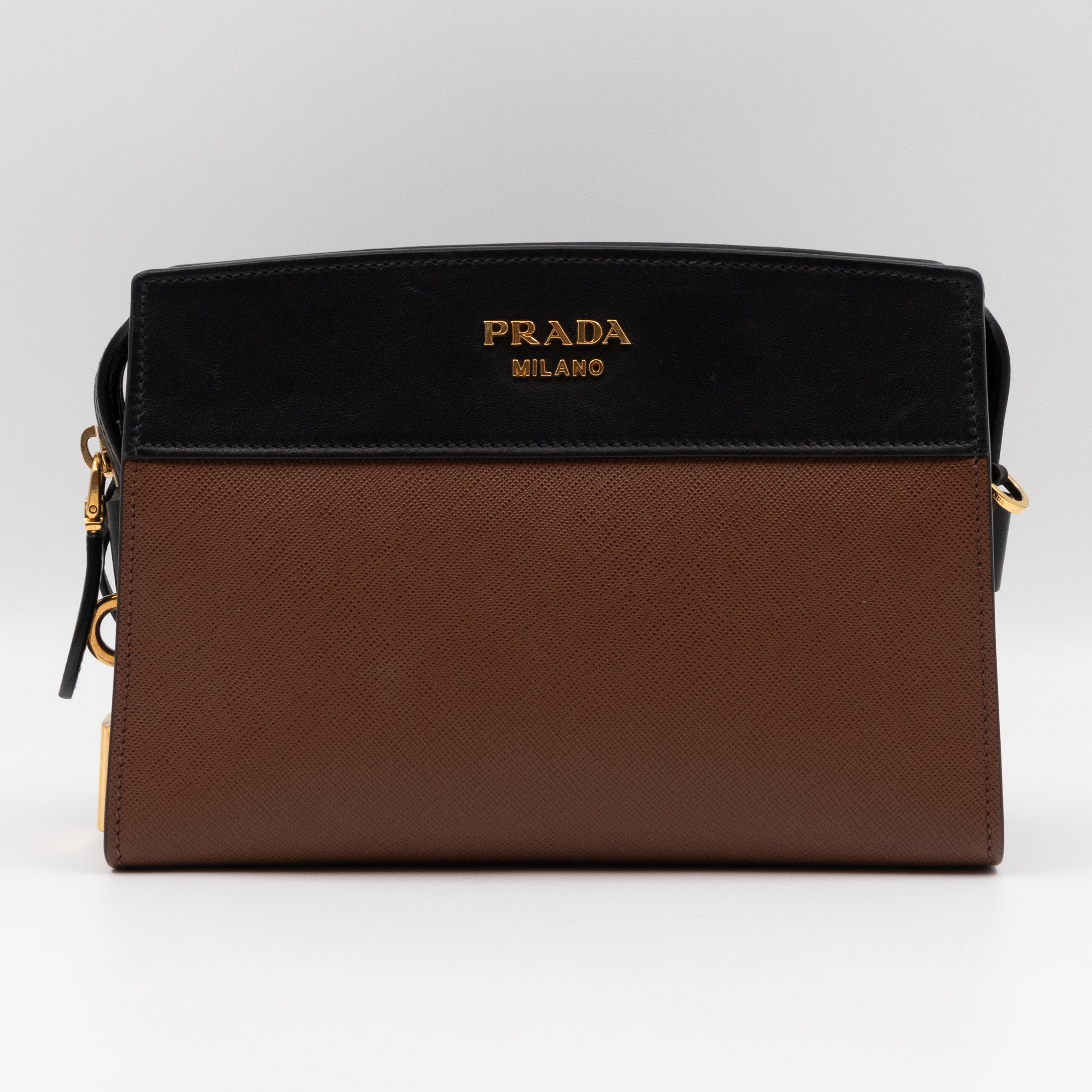 Esplanade Shoulder Bag Palissandro Brown & Noir Leather