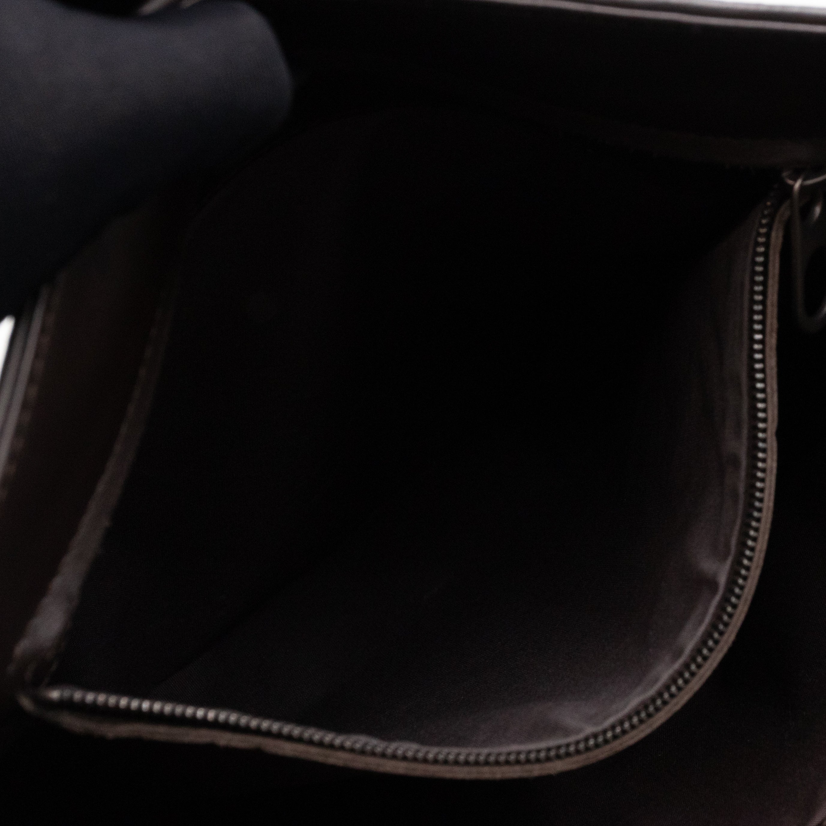 Flat Messenger Bag Intrecciato Dark Brown Leather