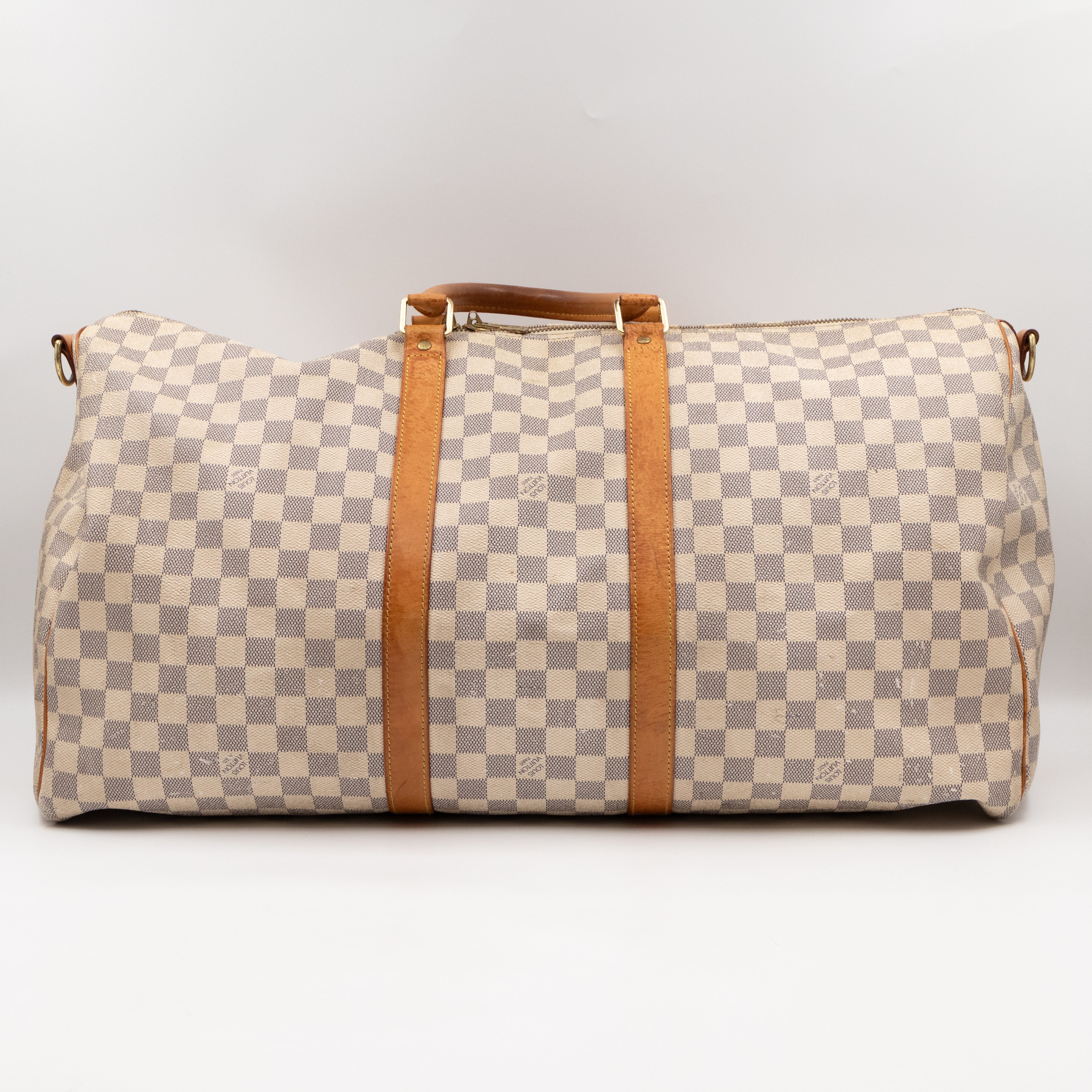Keepall 55 Bandouliere Damier Azur