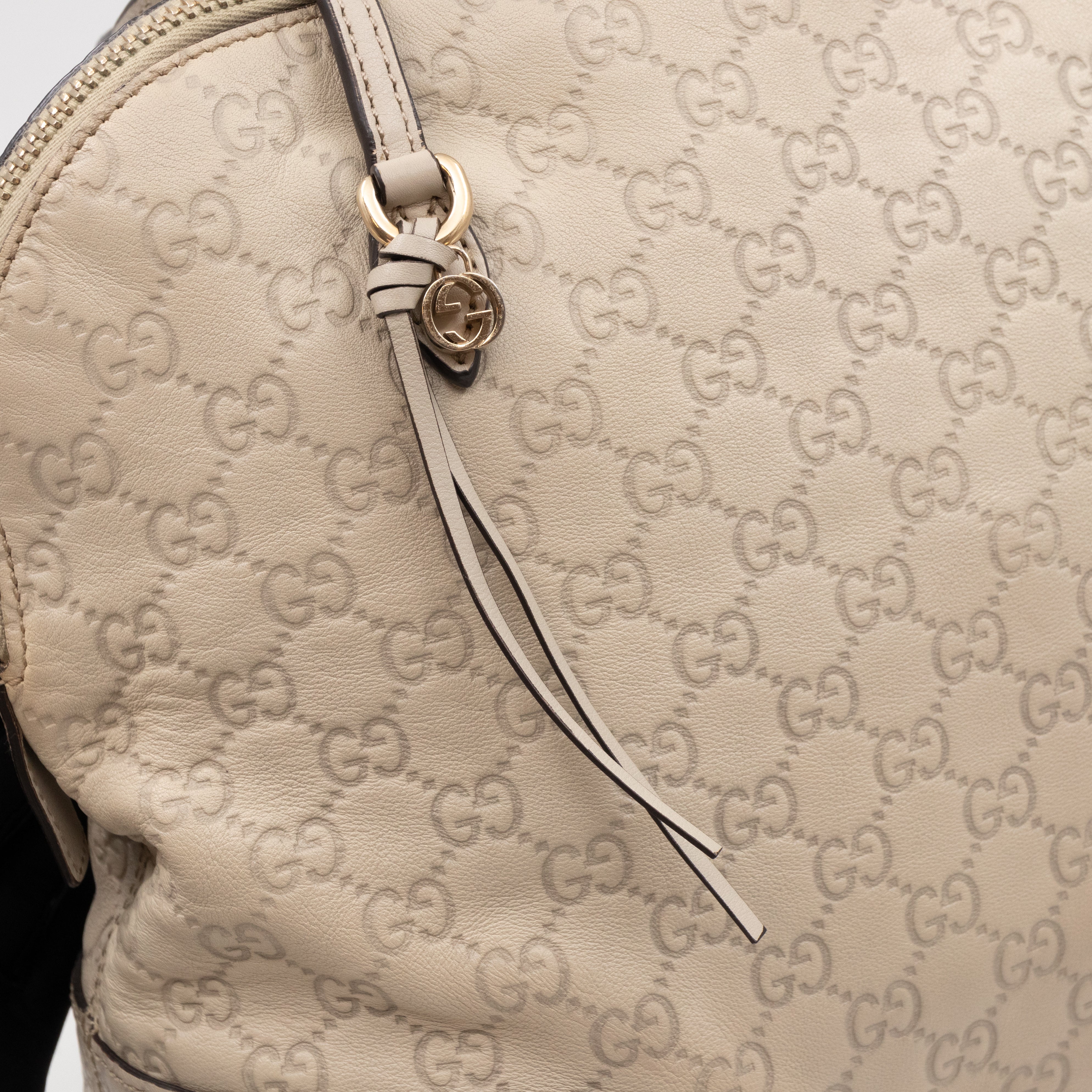 Bree Shoulder Bag White Guccissima Leather
