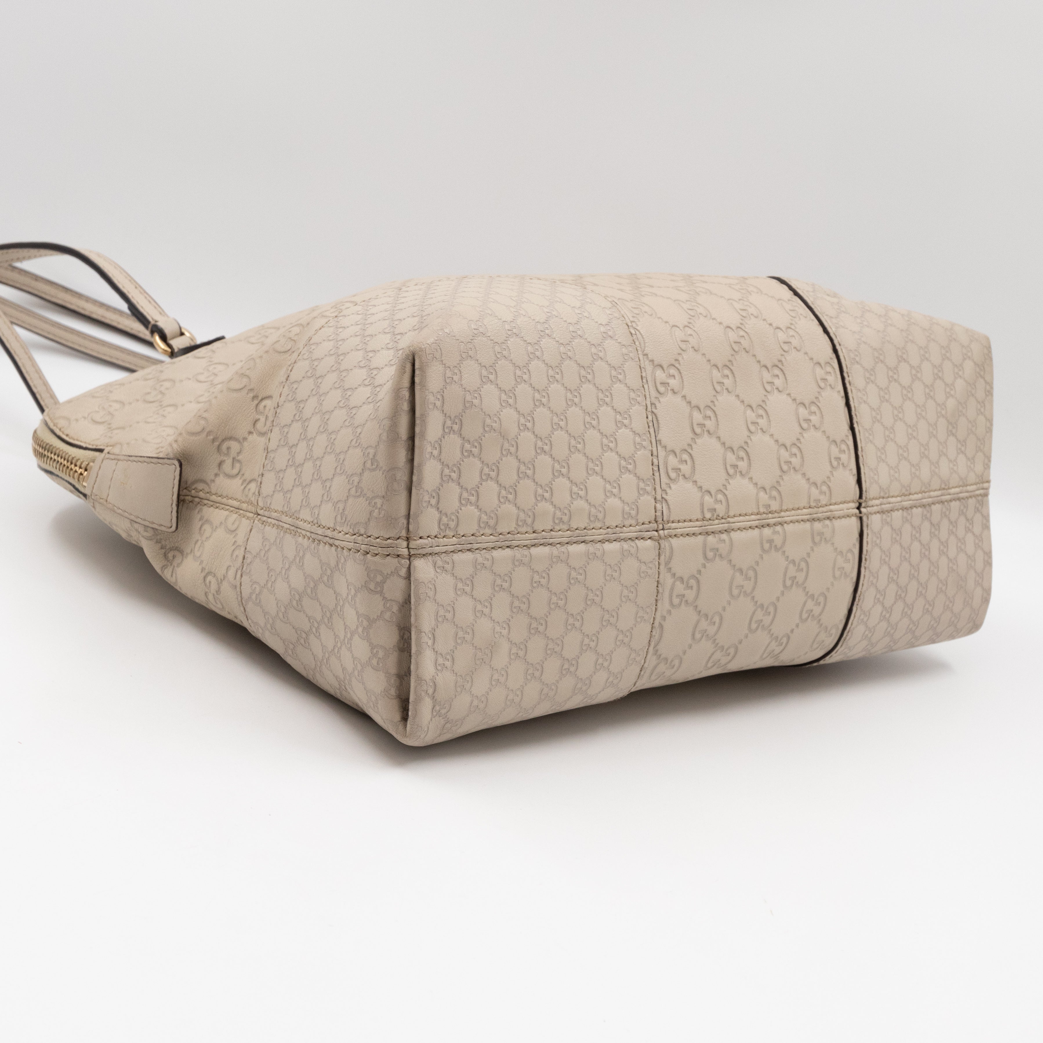 Bree Shoulder Bag White Guccissima Leather