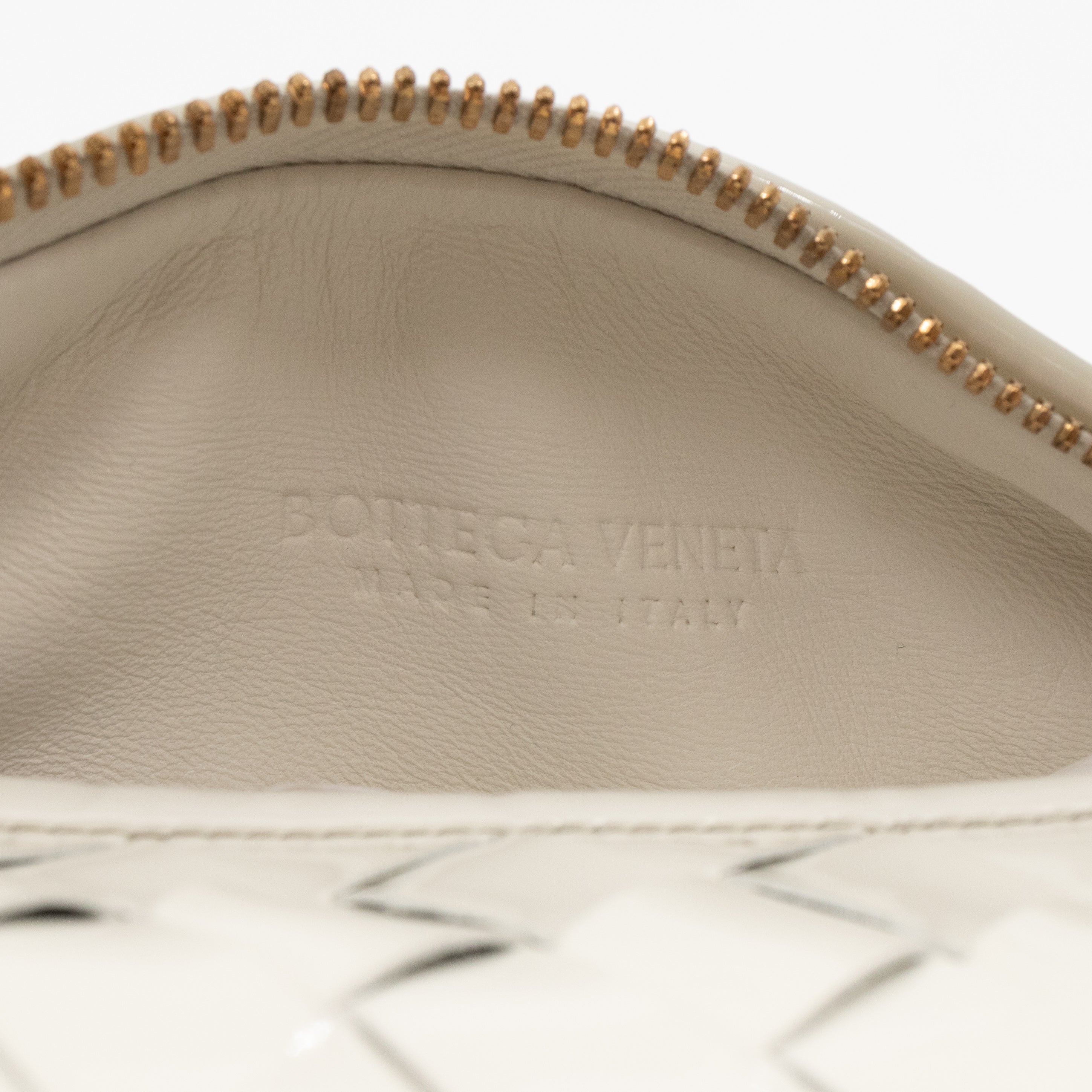 Jodie Mini Intrecciato White Patent Leather