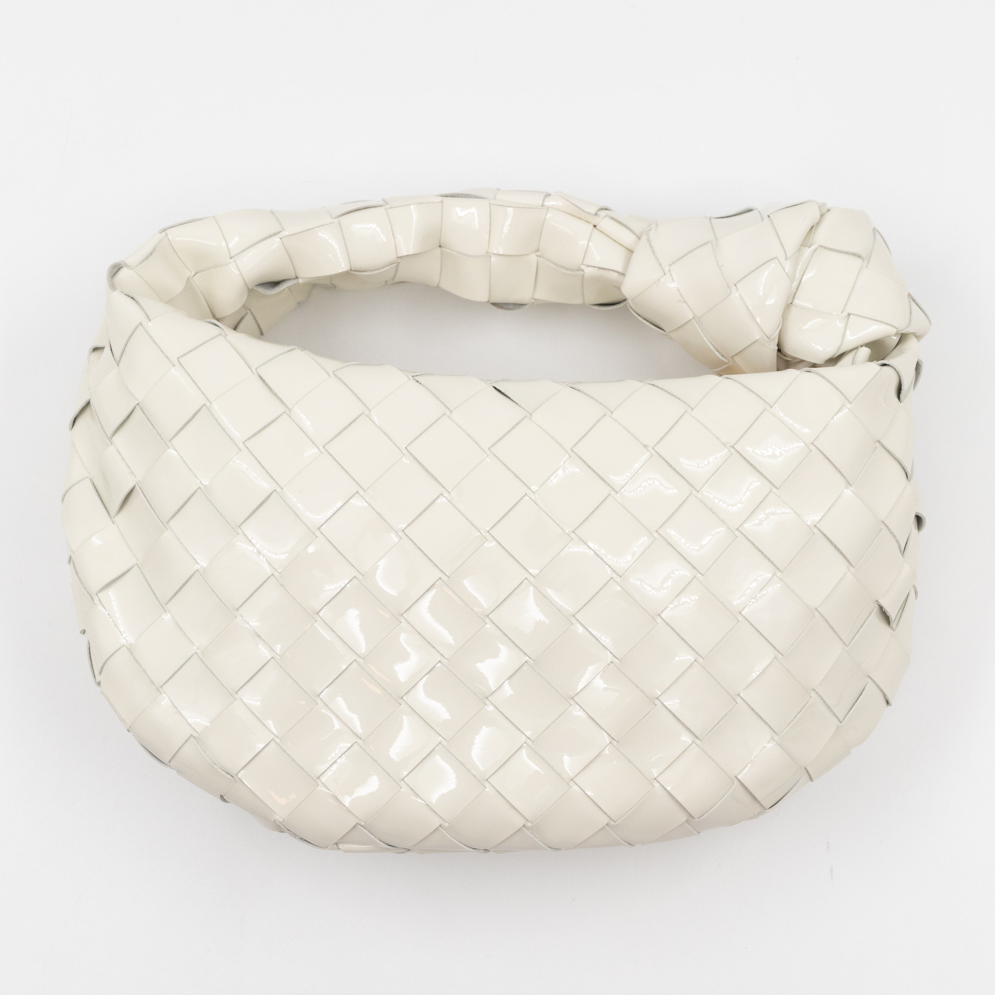 Jodie Mini Intrecciato White Patent Leather