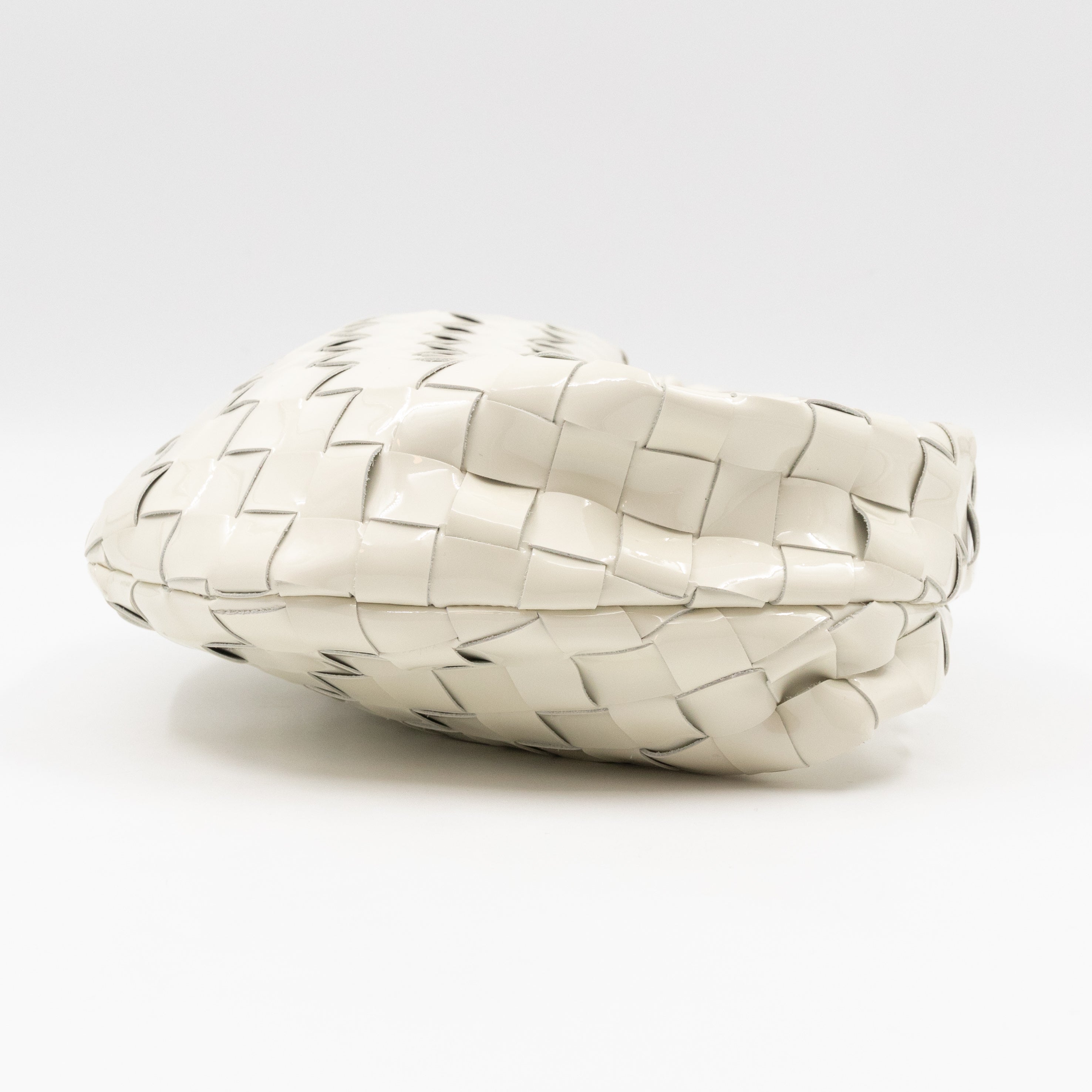 Jodie Mini Intrecciato White Patent Leather