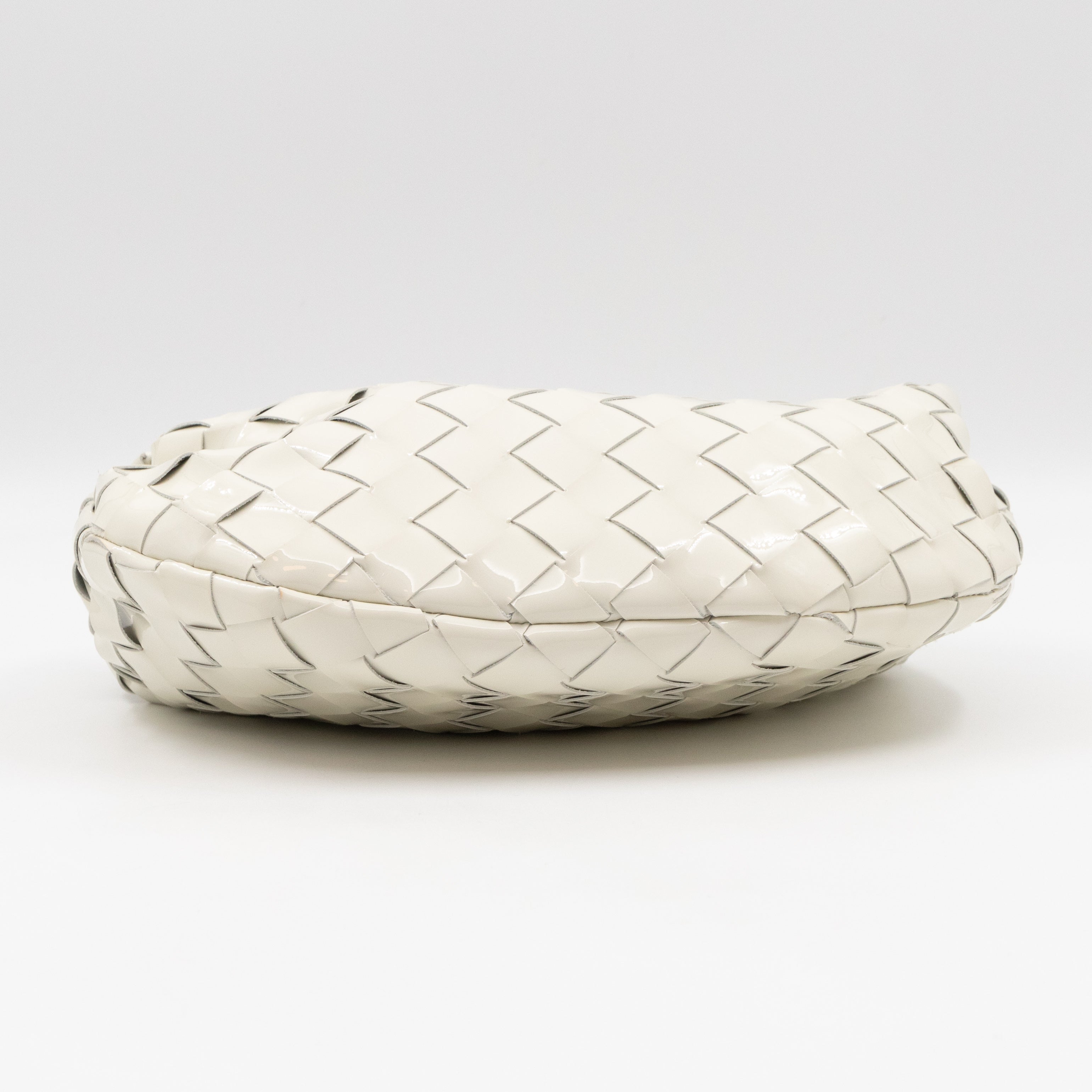 Jodie Mini Intrecciato White Patent Leather