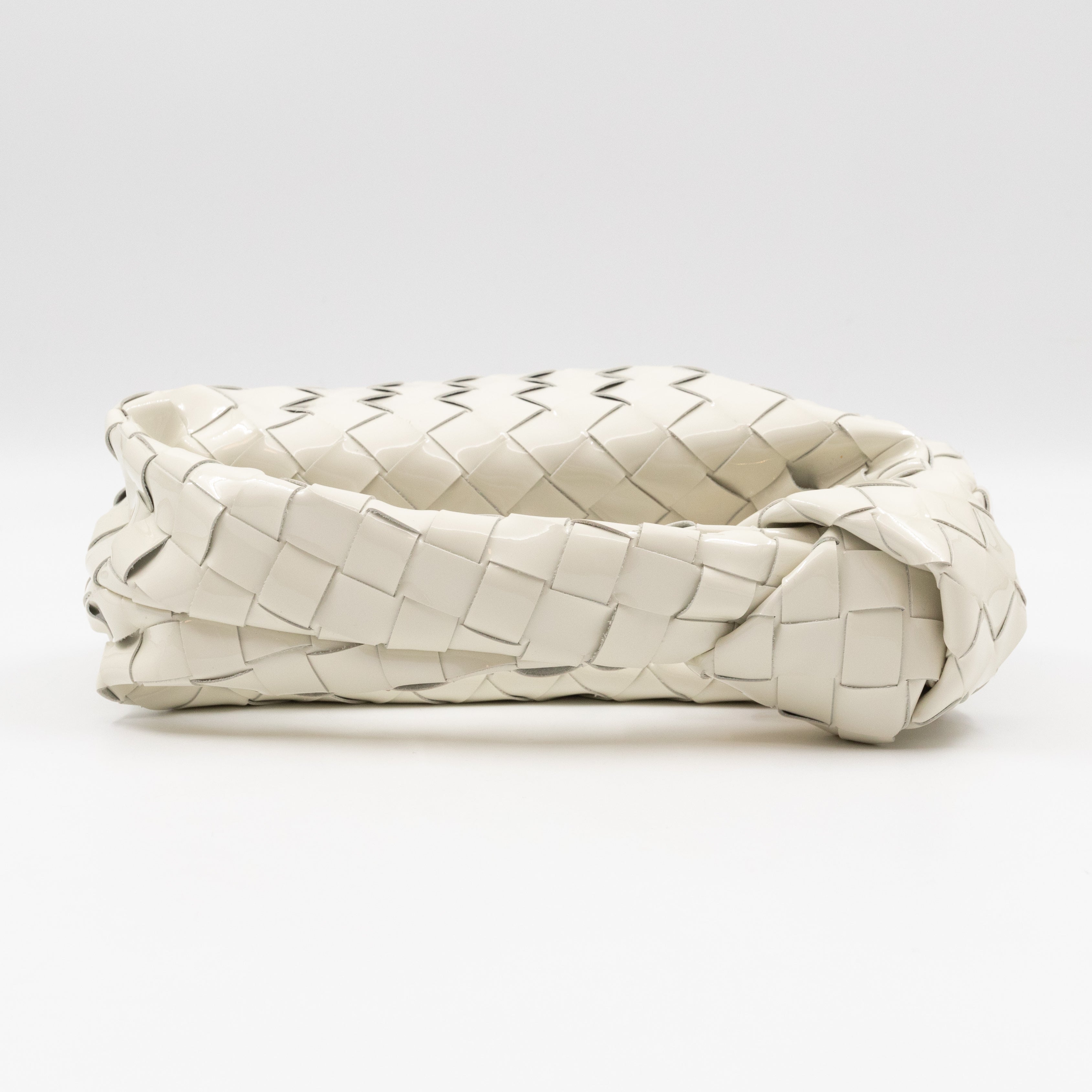 Jodie Mini Intrecciato White Patent Leather