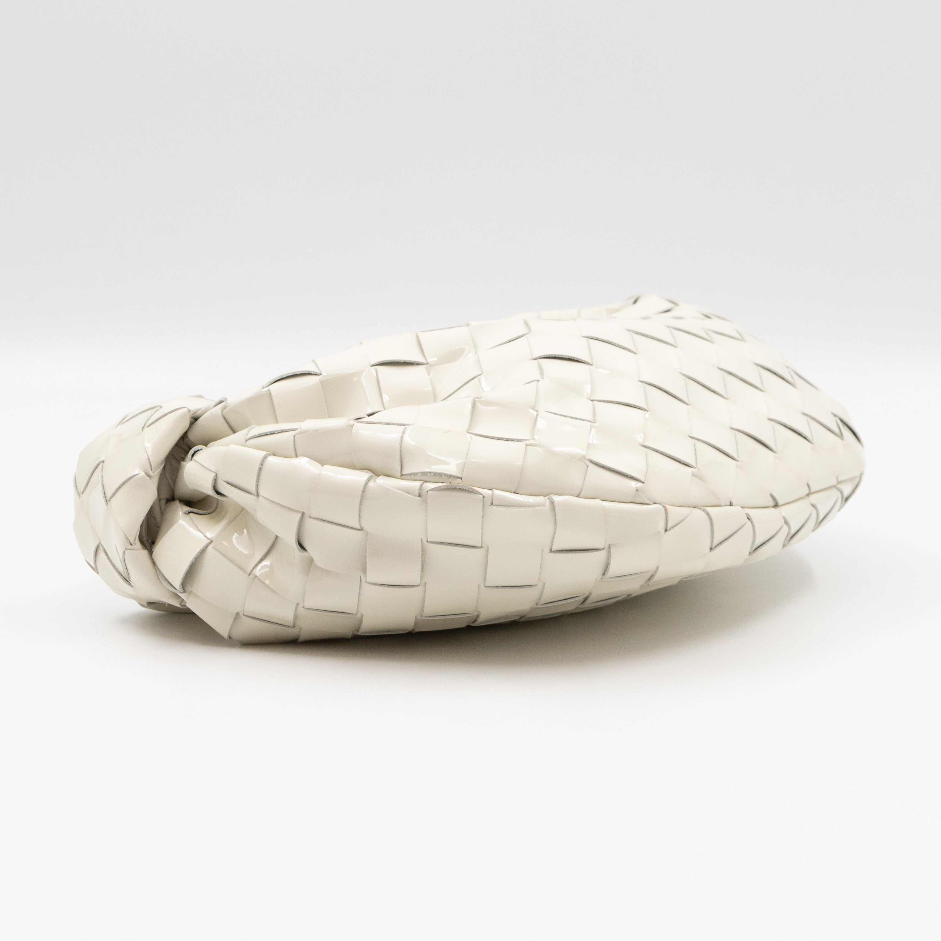 Jodie Mini Intrecciato White Patent Leather