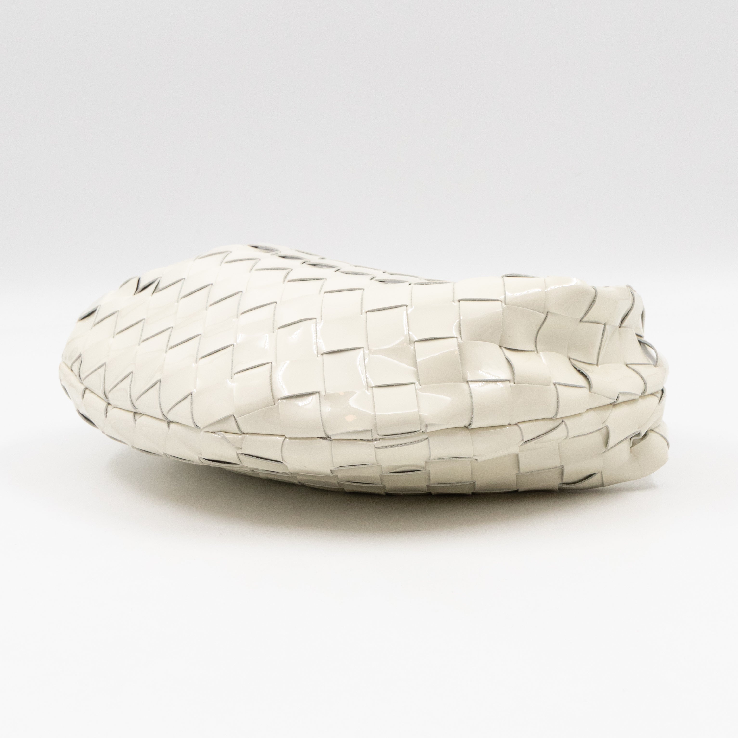 Jodie Mini Intrecciato White Patent Leather