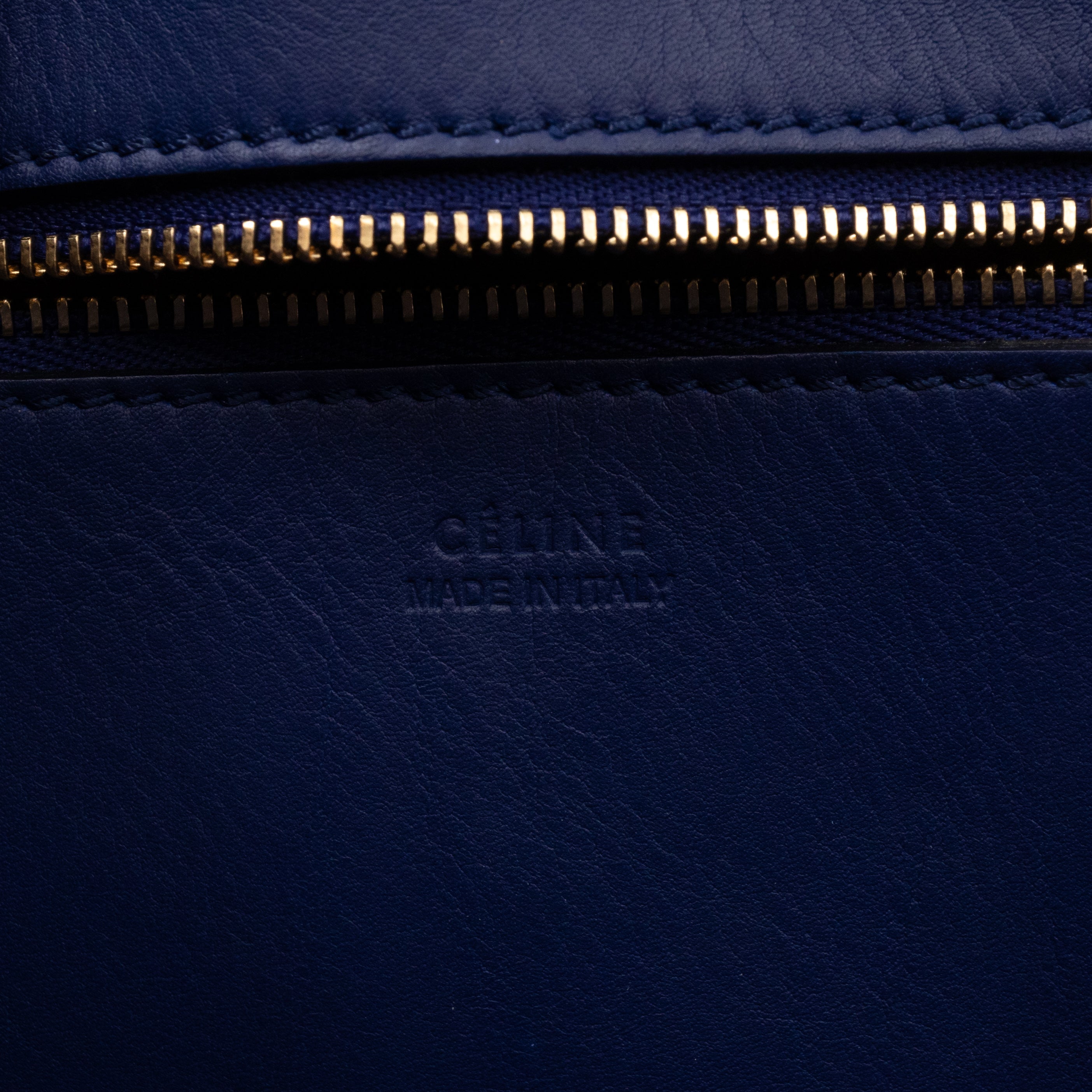 Tie Knot Tote Bag Medium Navy Leather