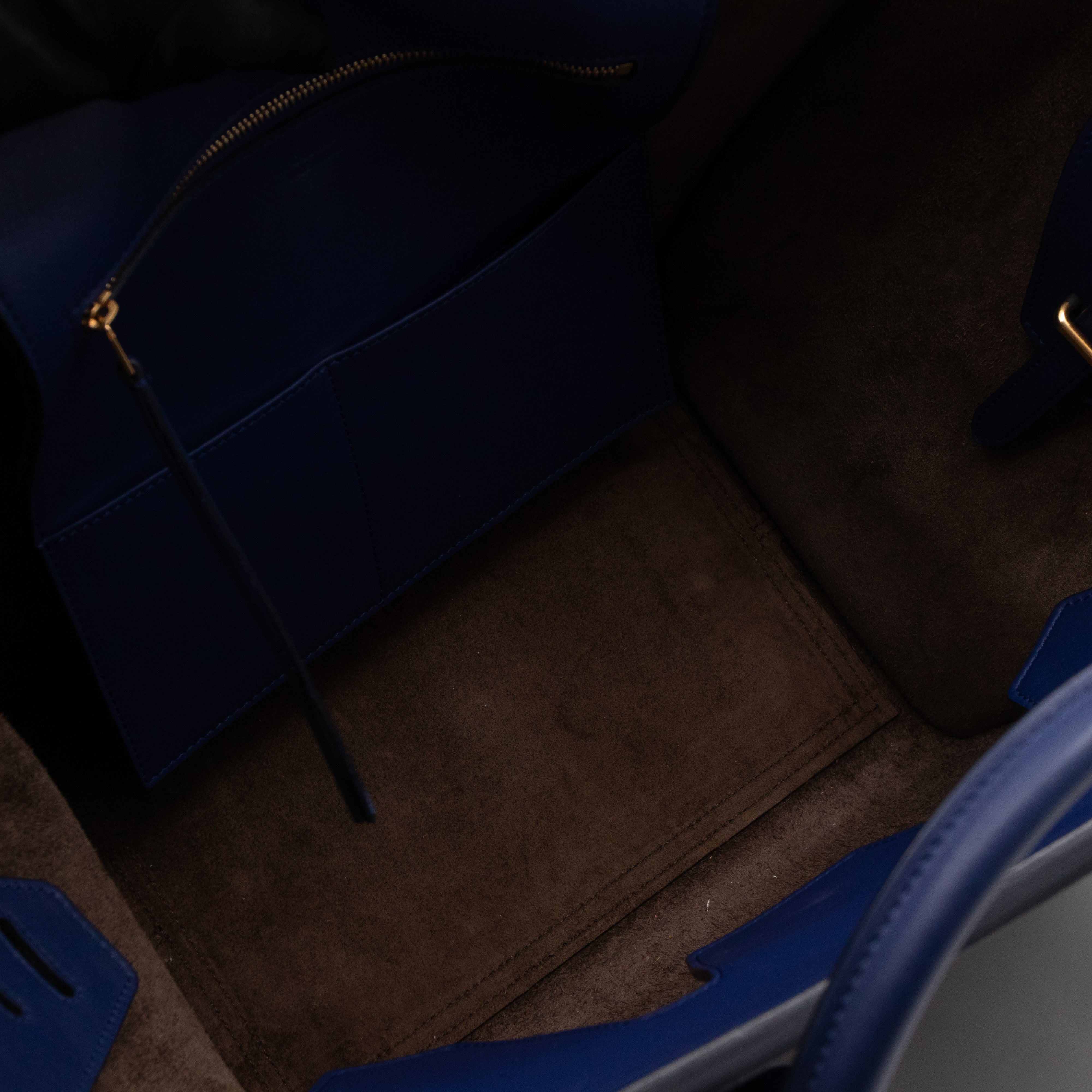 Tie Knot Tote Bag Medium Navy Leather