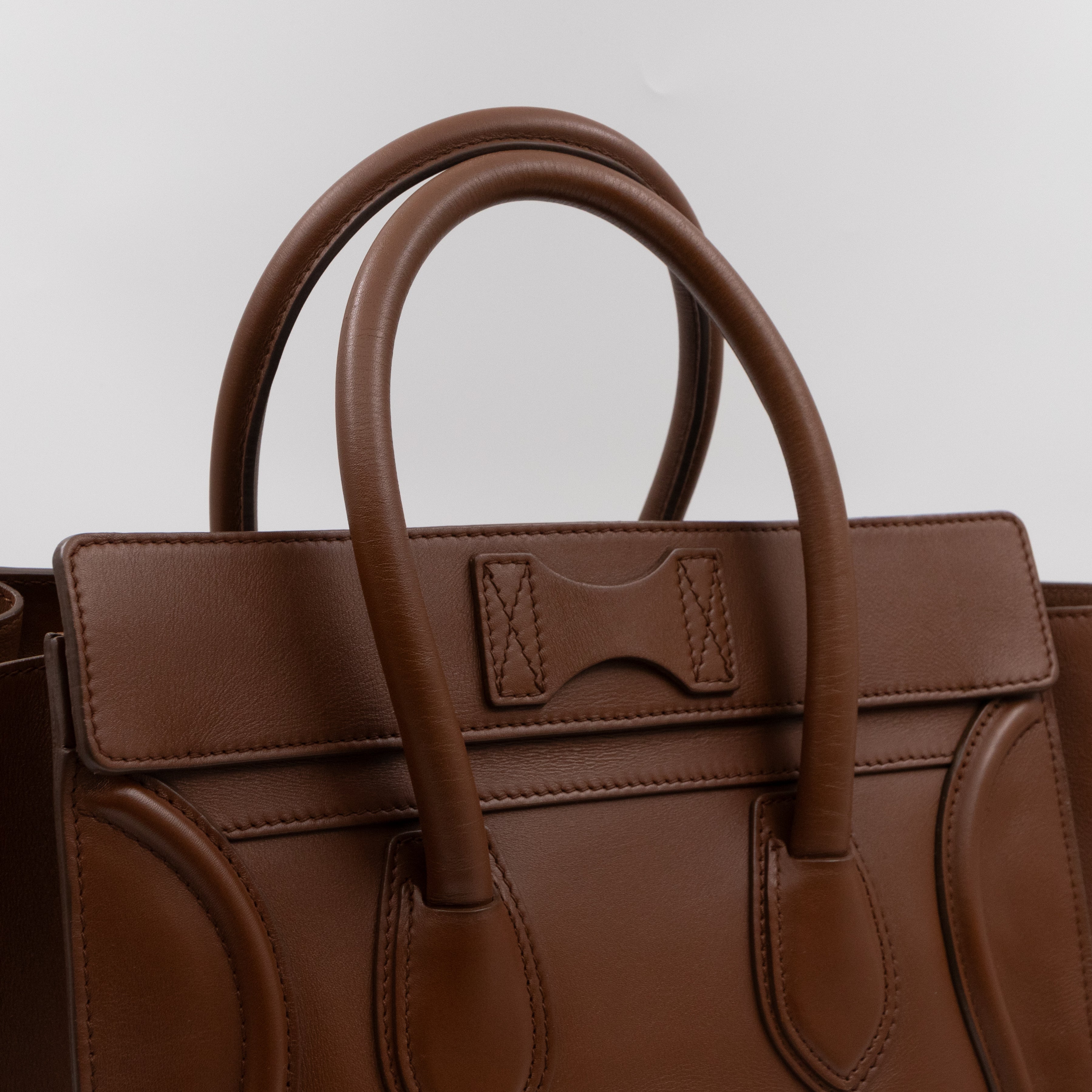 Mini Luggage Brown Leather