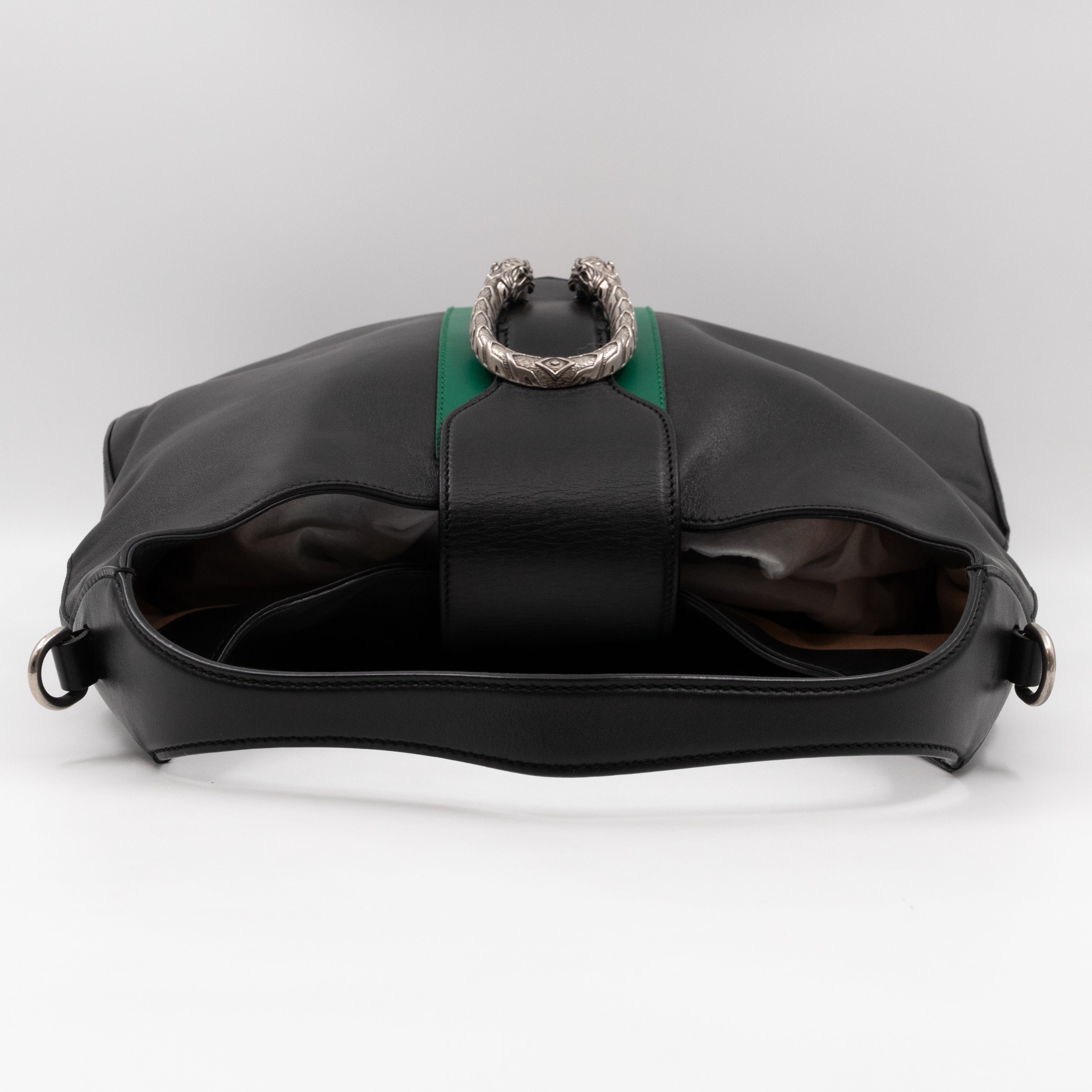 Dionysus Medium Hobo Web Black Leather