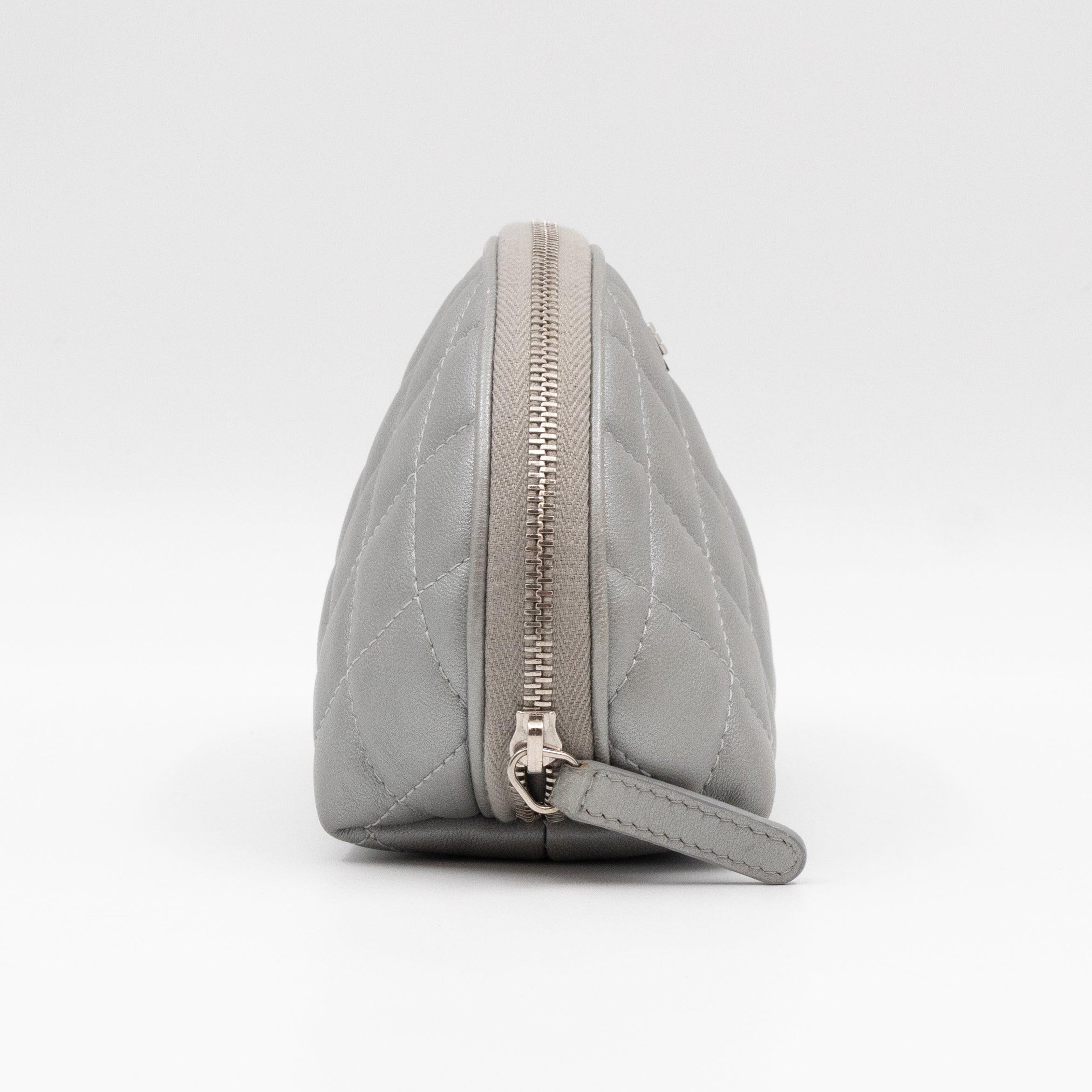 Cosmetic Pouch 2.55 Grey Metallic Leather