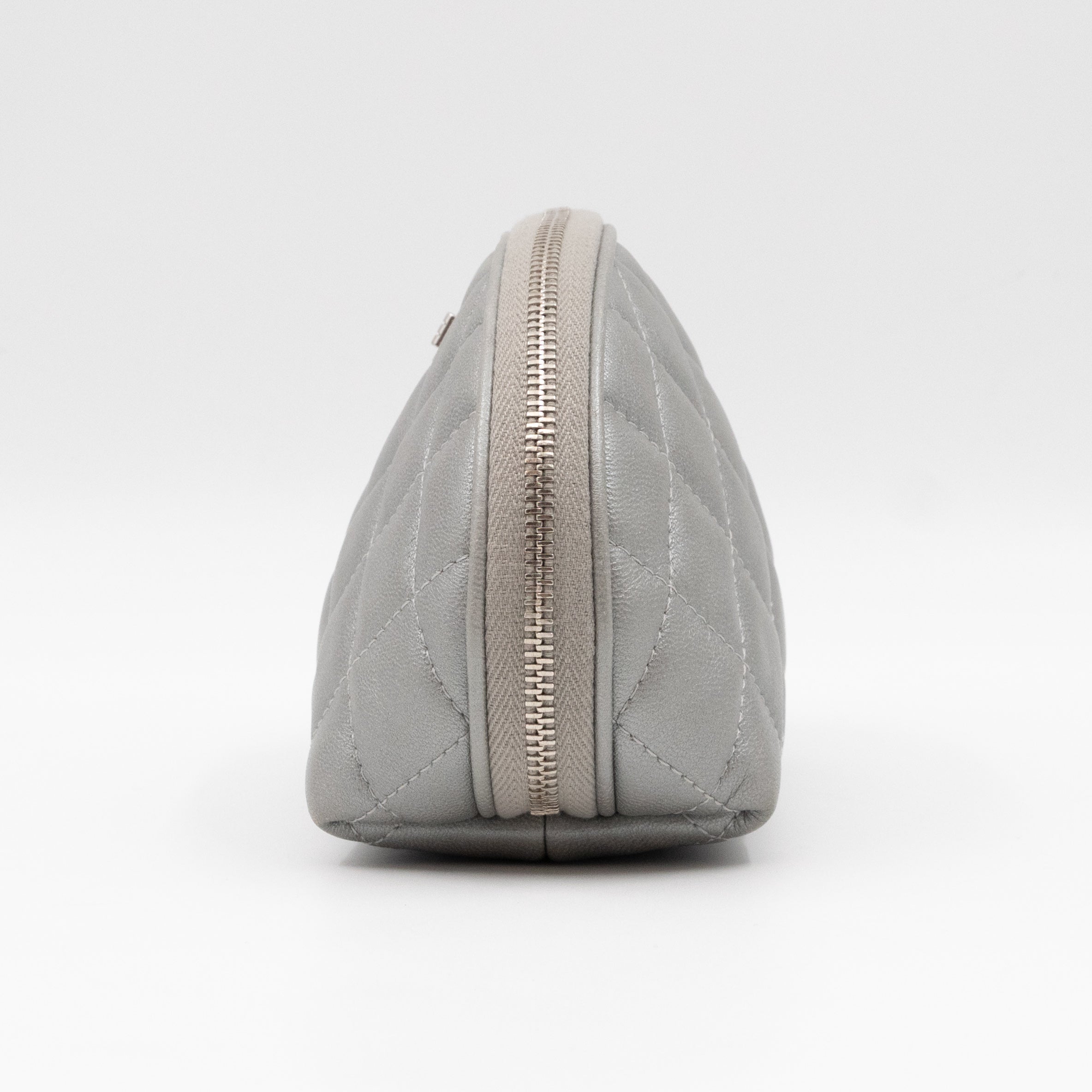 Cosmetic Pouch 2.55 Grey Metallic Leather