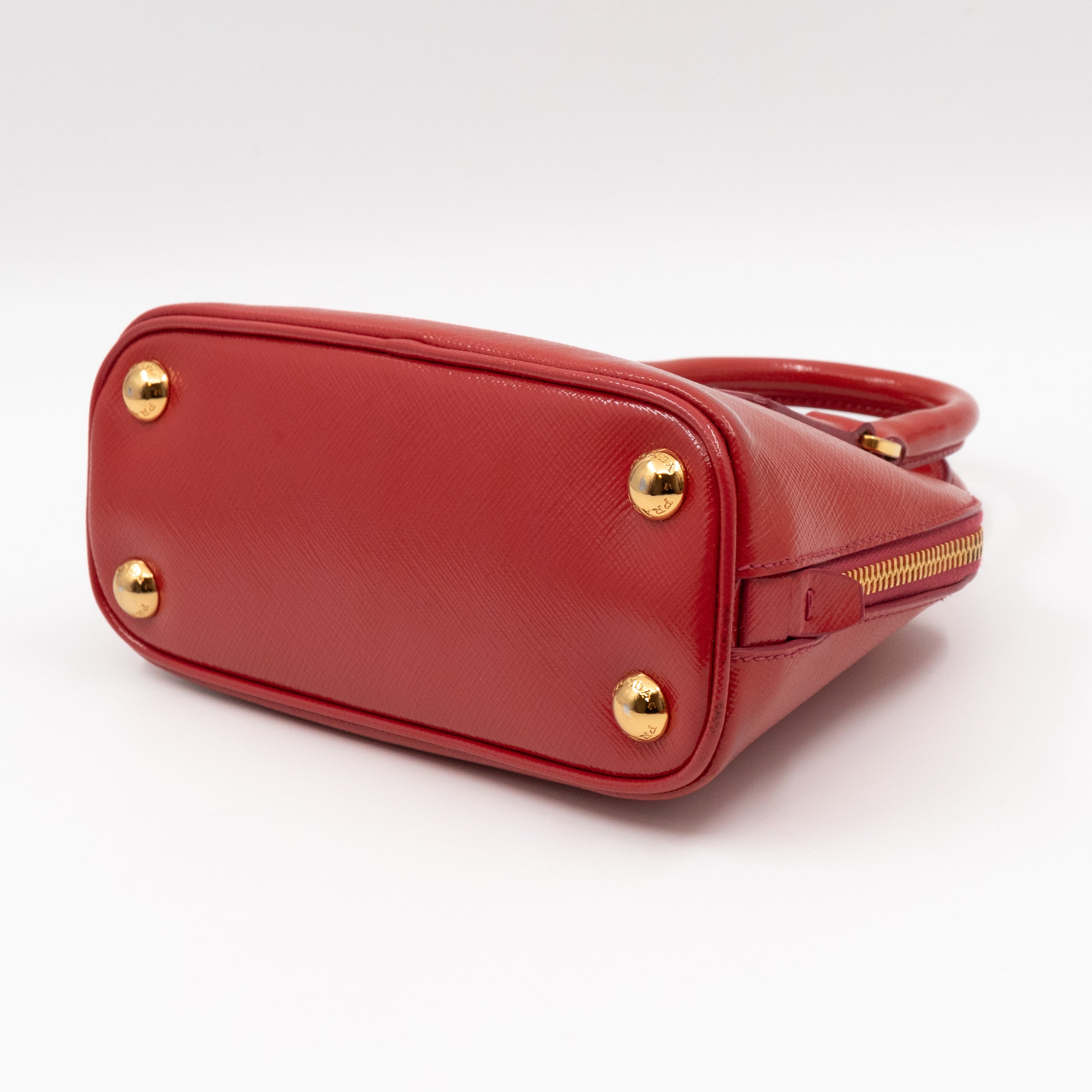 Promenade Mini Red Saffiano Vernice Leather
