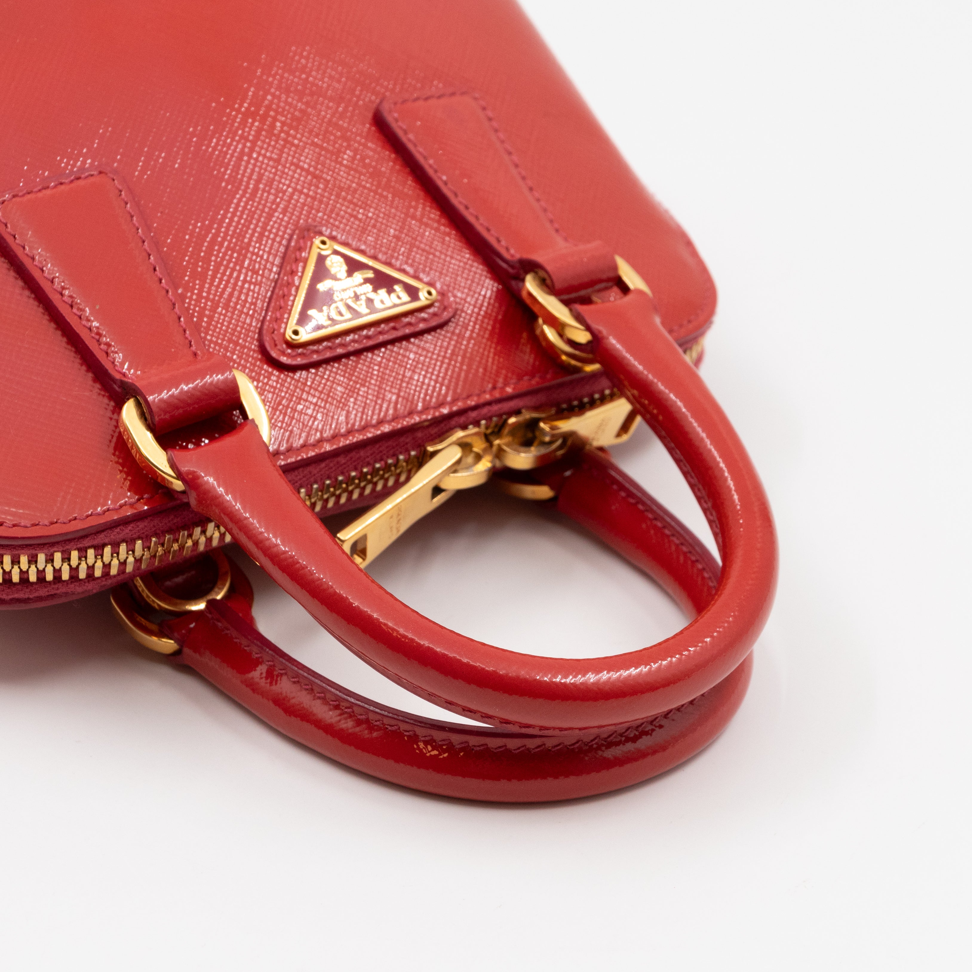 Promenade Mini Red Saffiano Vernice Leather
