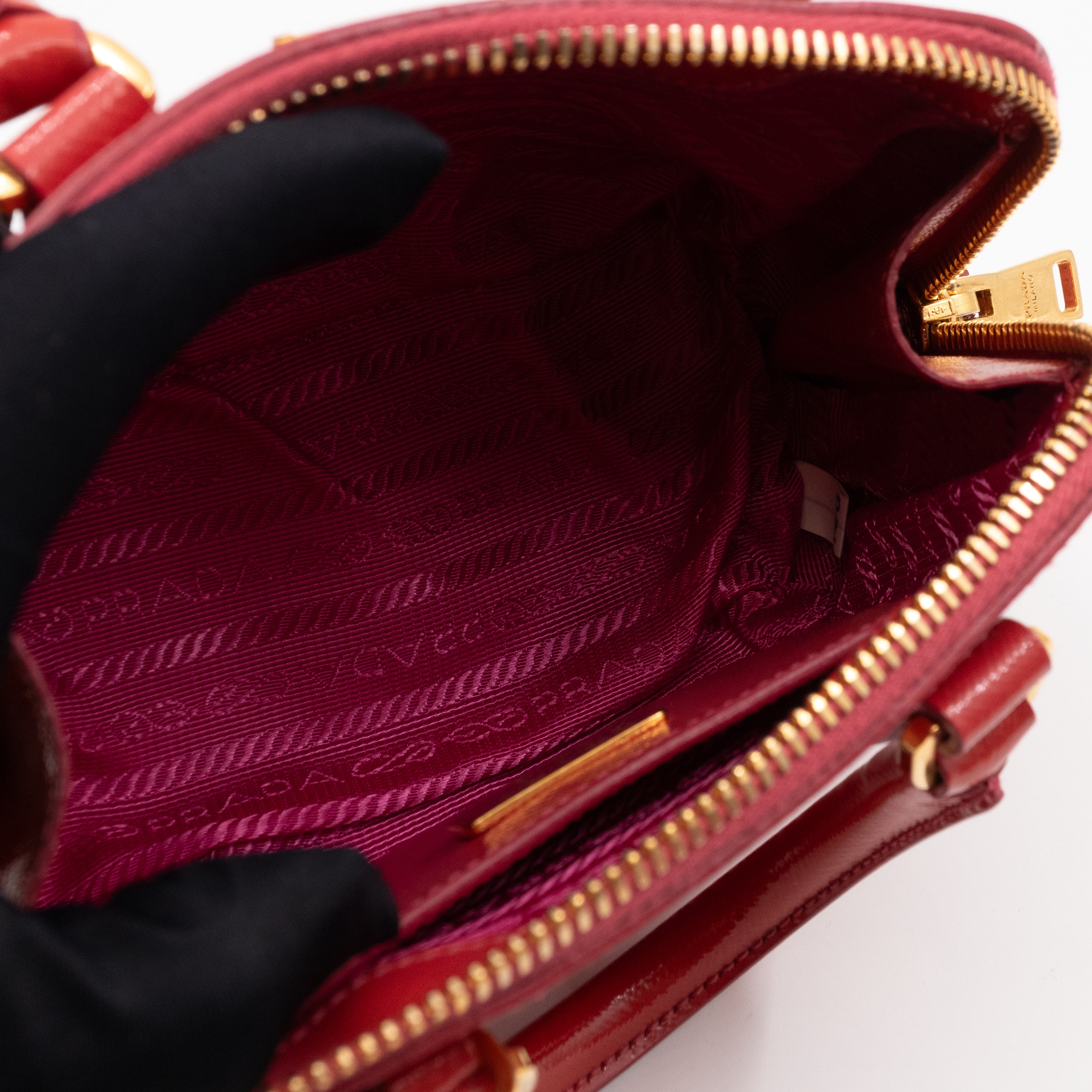Promenade Mini Red Saffiano Vernice Leather