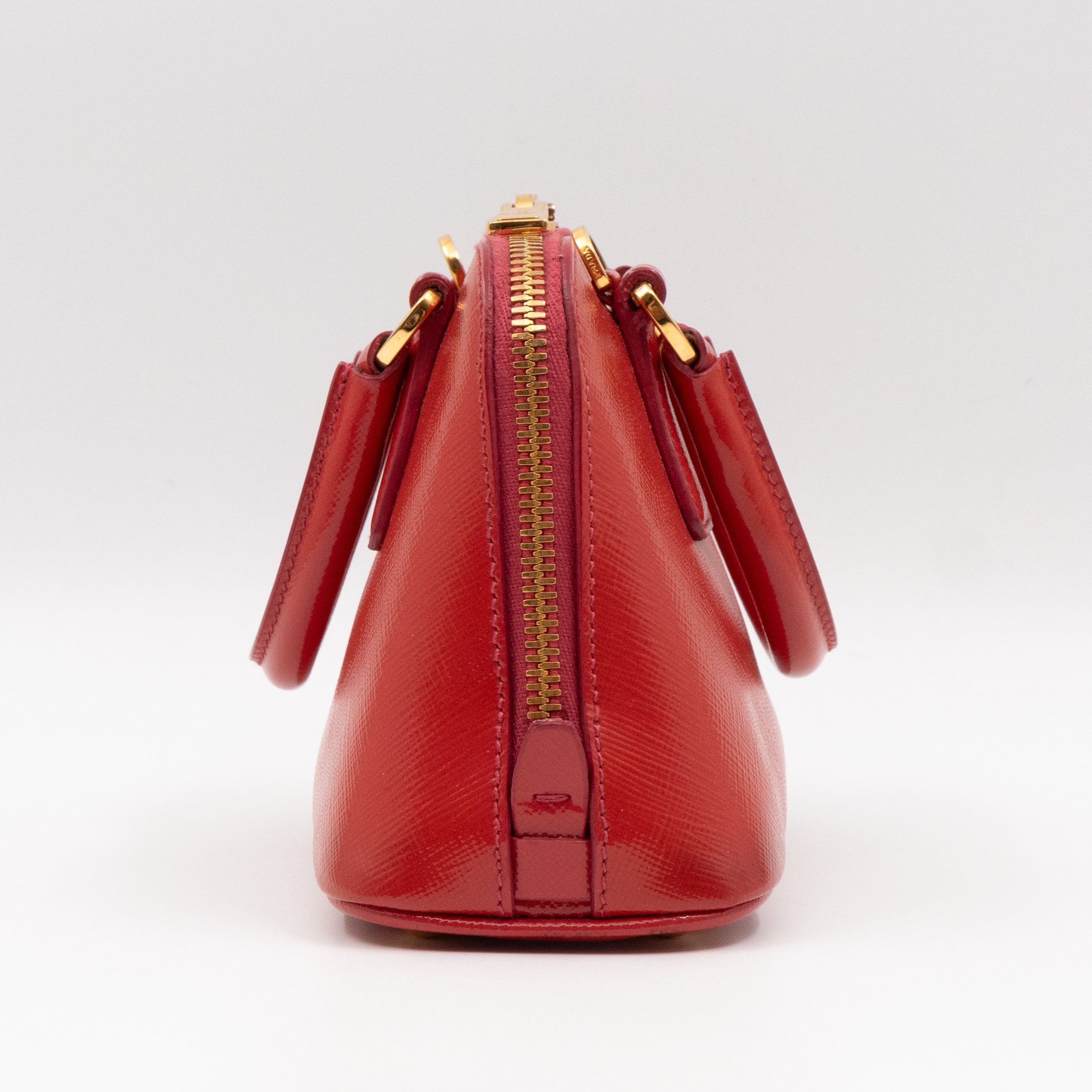Promenade Mini Red Saffiano Vernice Leather