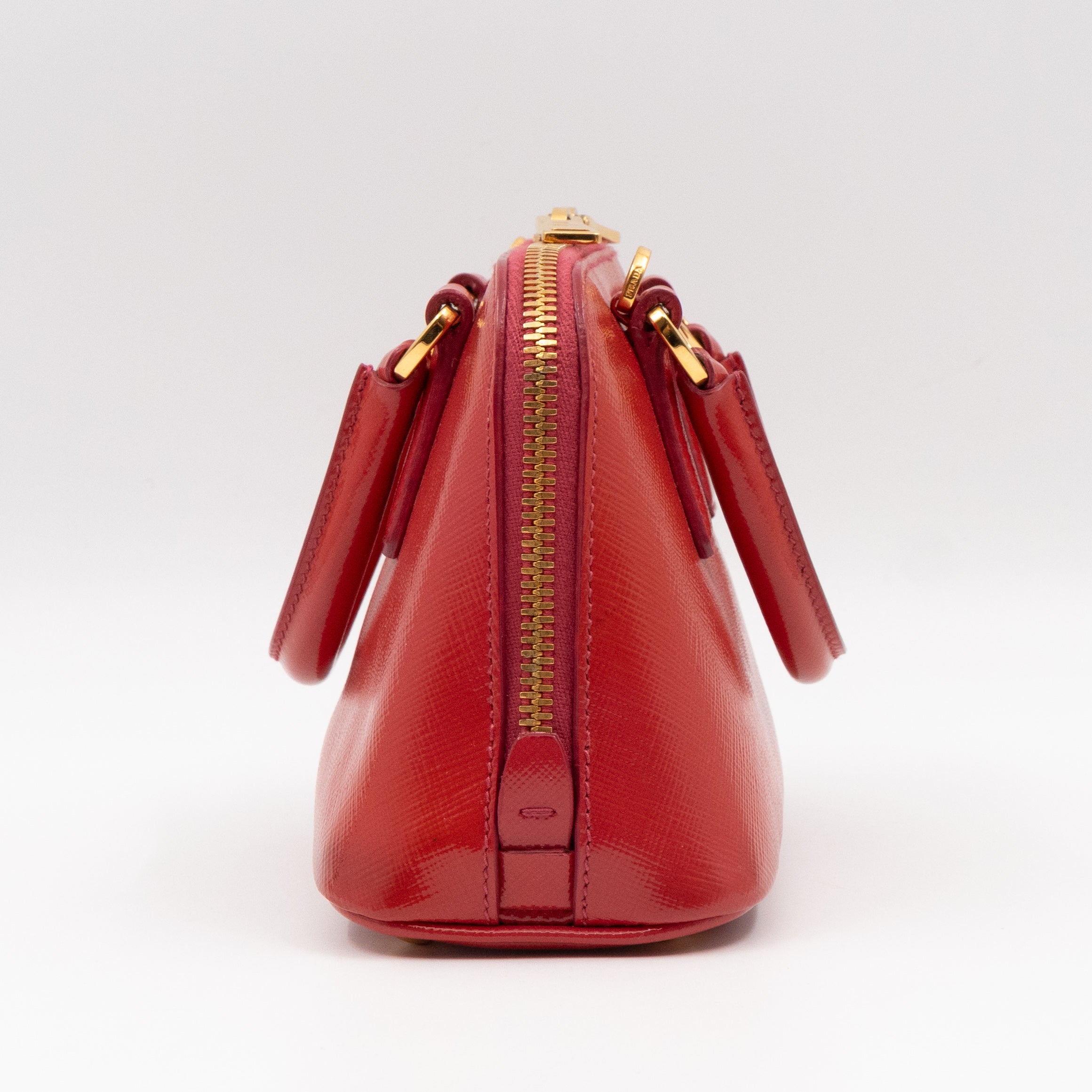 Promenade Mini Red Saffiano Vernice Leather