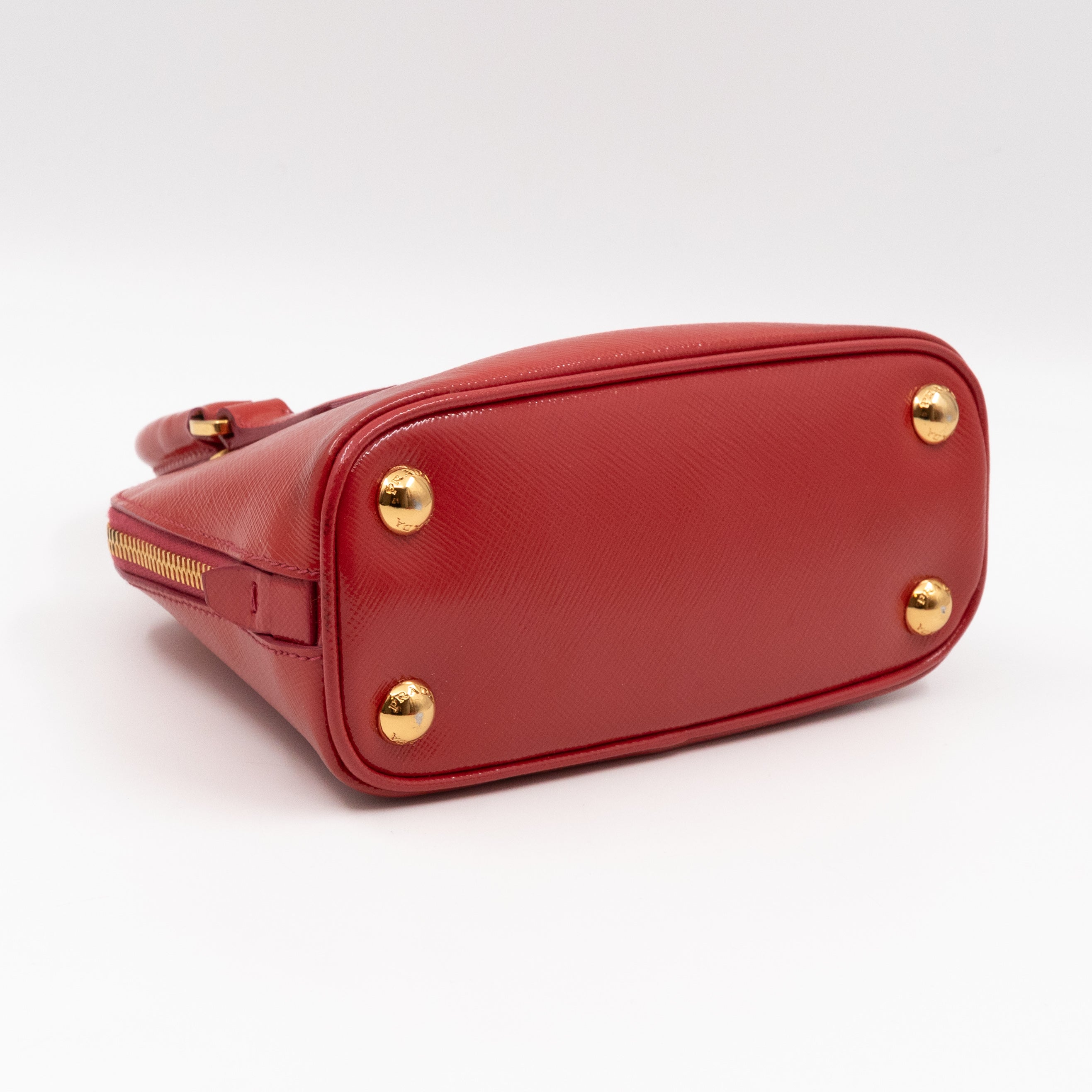 Promenade Mini Red Saffiano Vernice Leather