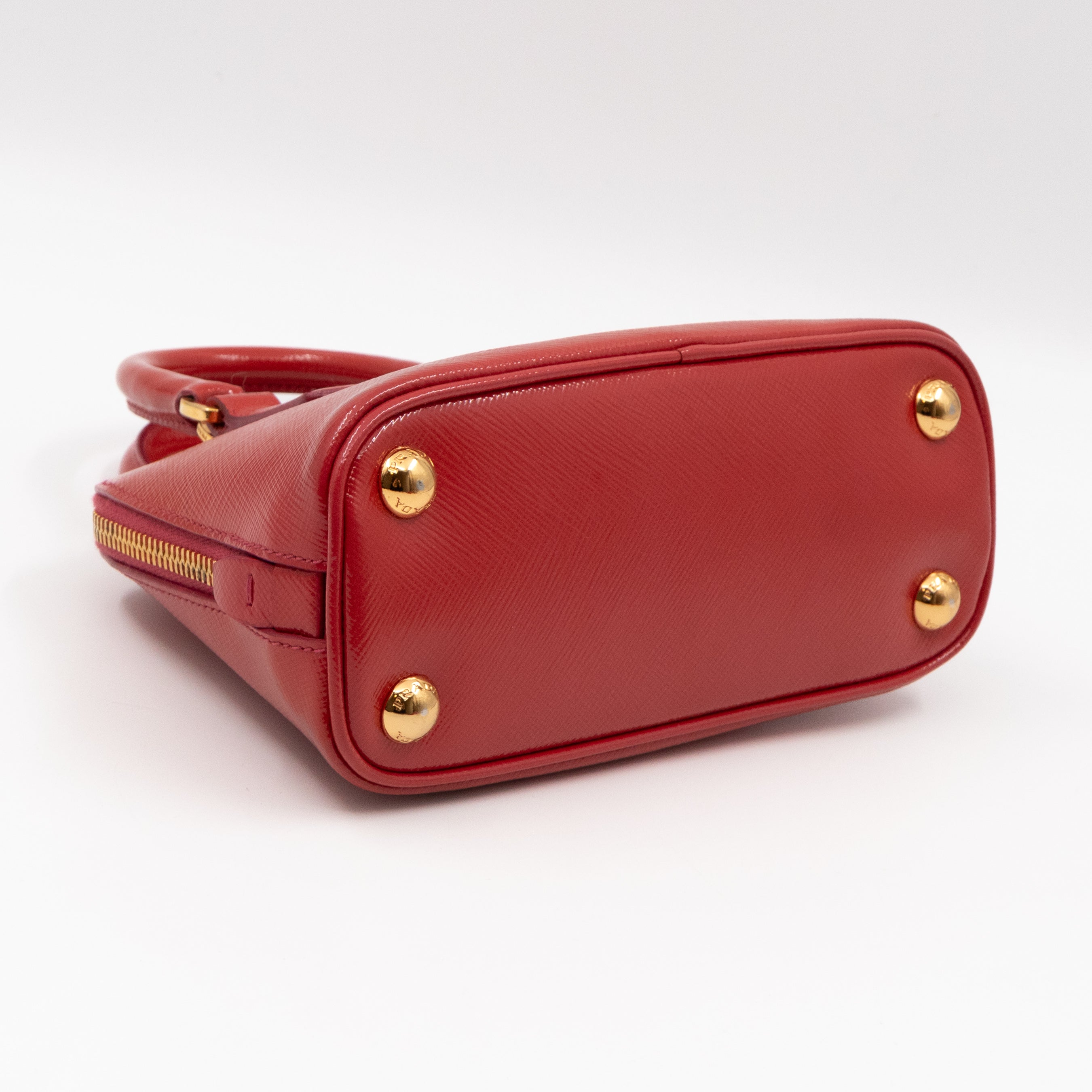 Promenade Mini Red Saffiano Vernice Leather