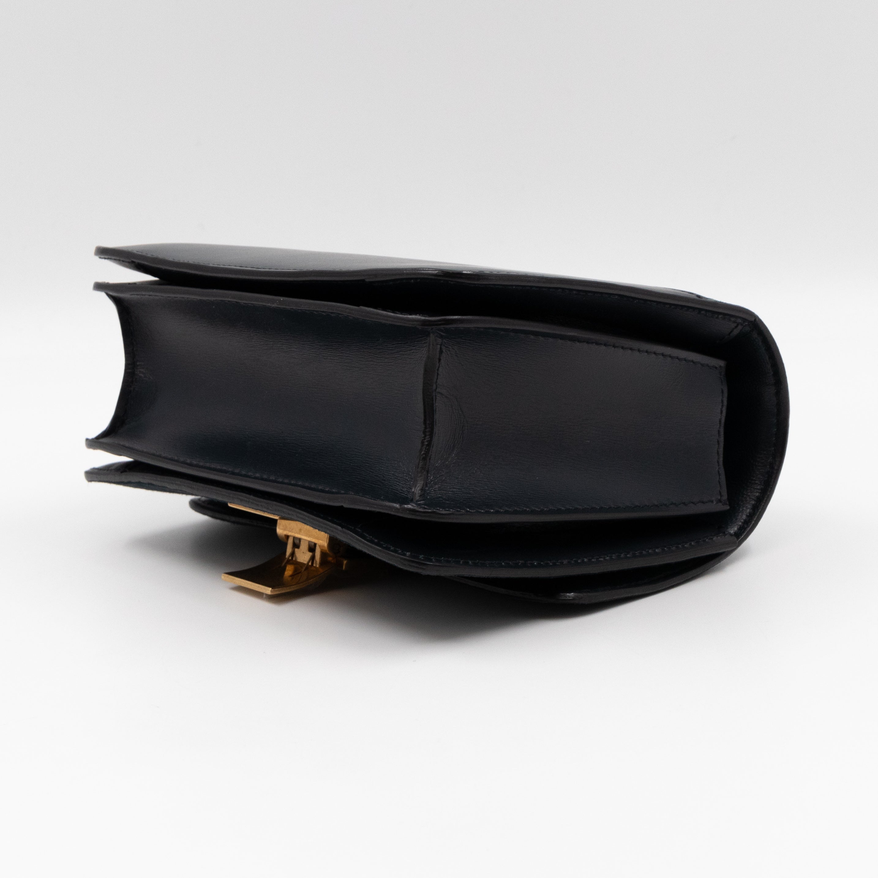 Classic Box Small Green Suede & Black Leather
