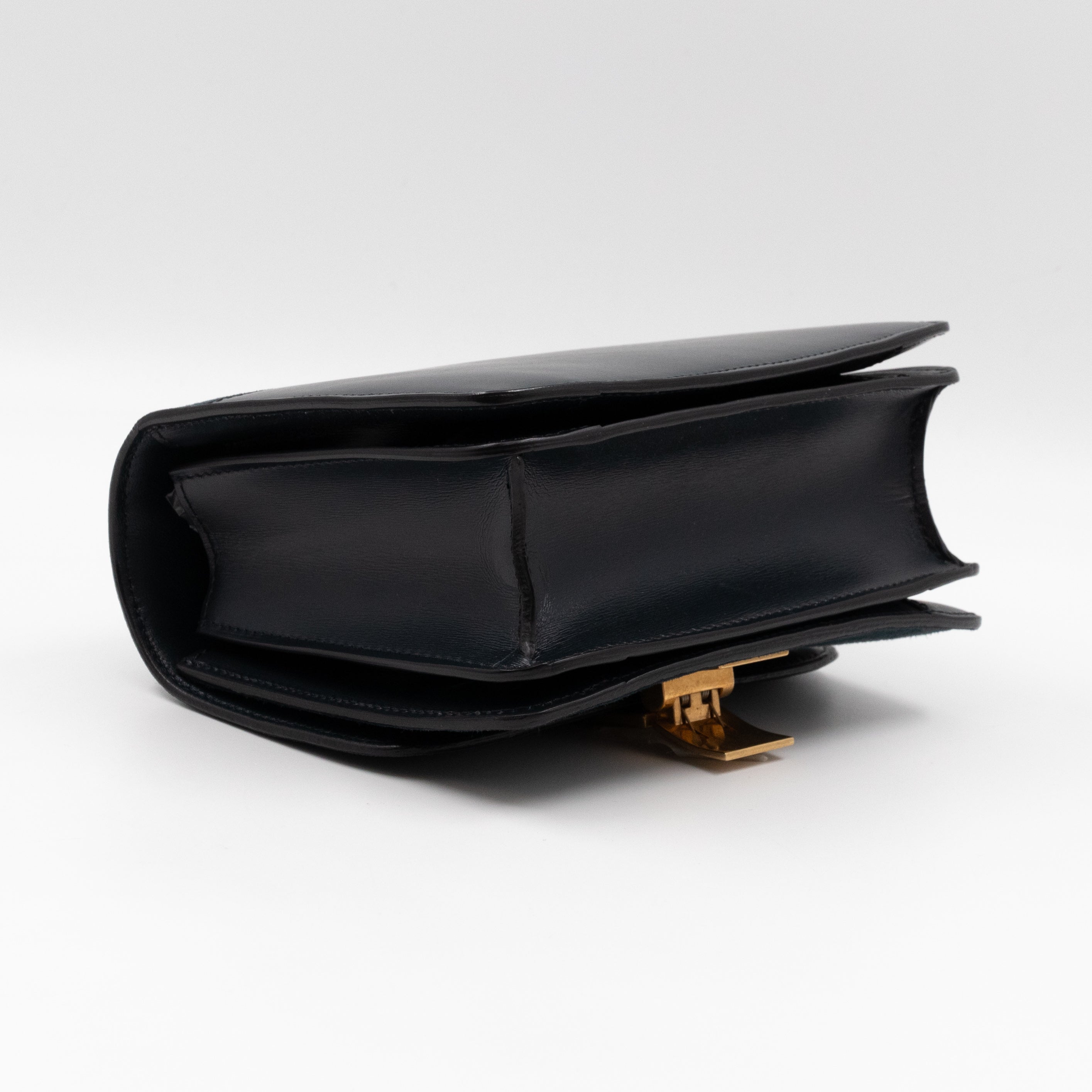 Classic Box Small Green Suede & Black Leather