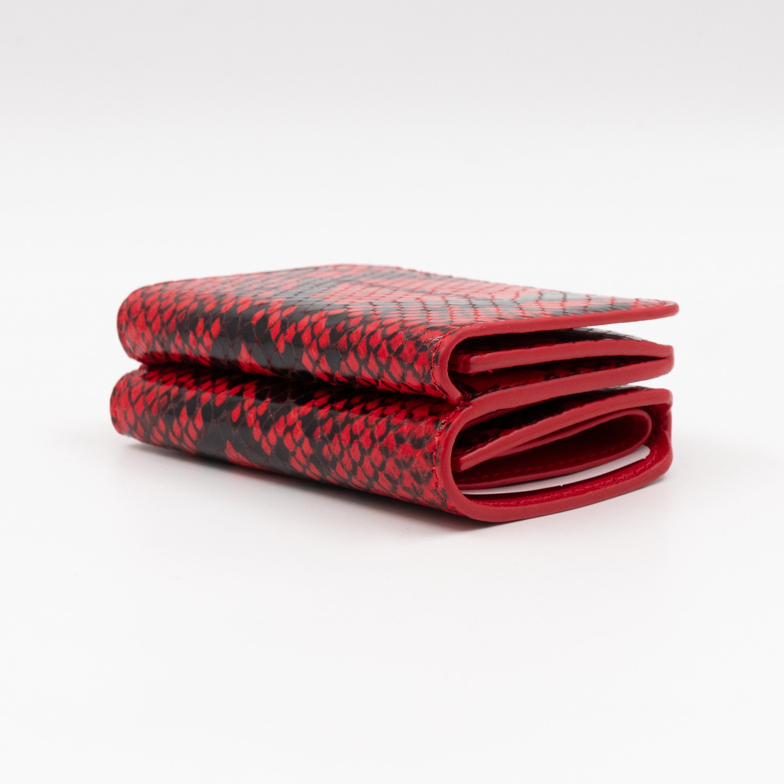 Logo Tri-fold Card Wallet Red Python