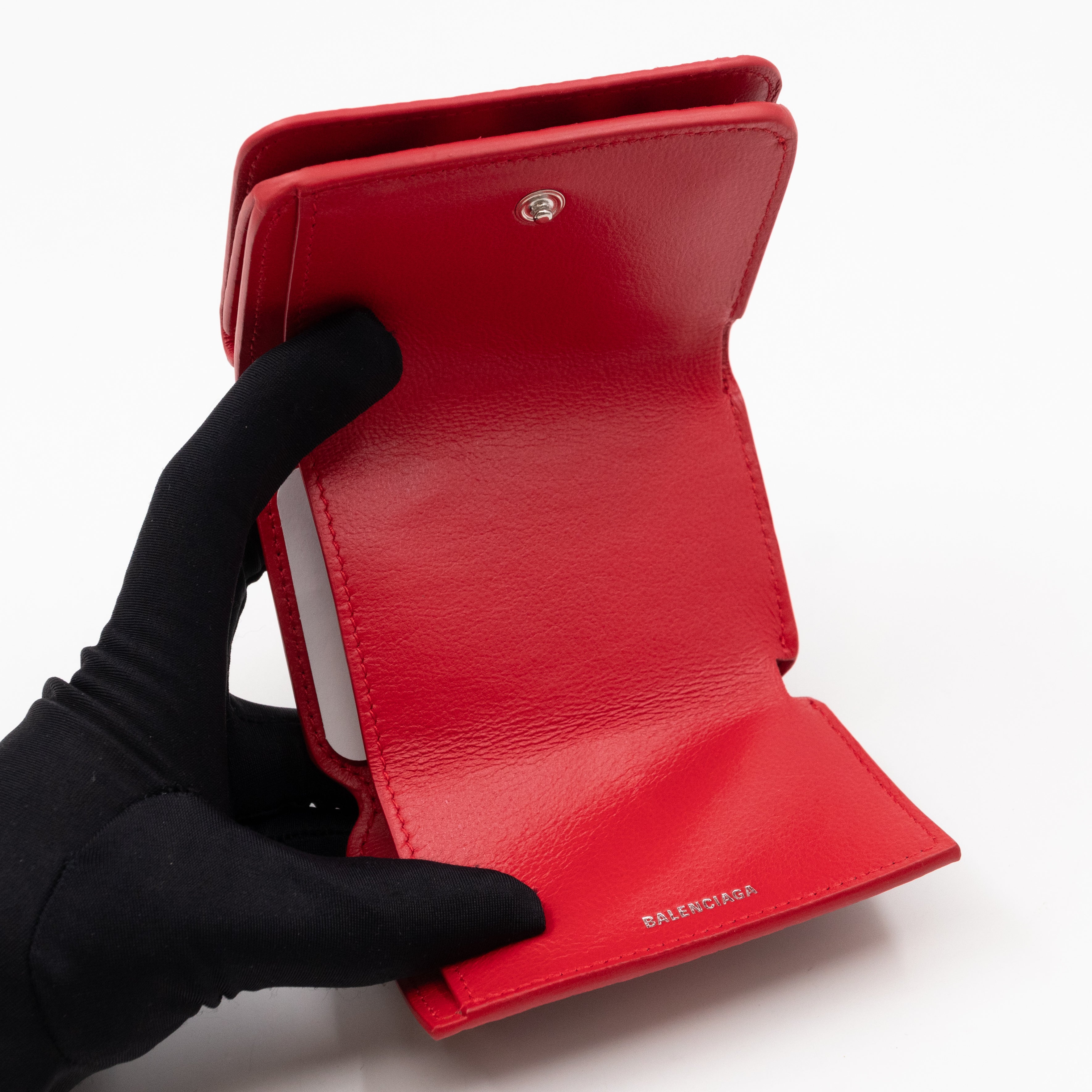 Logo Tri-fold Card Wallet Red Python