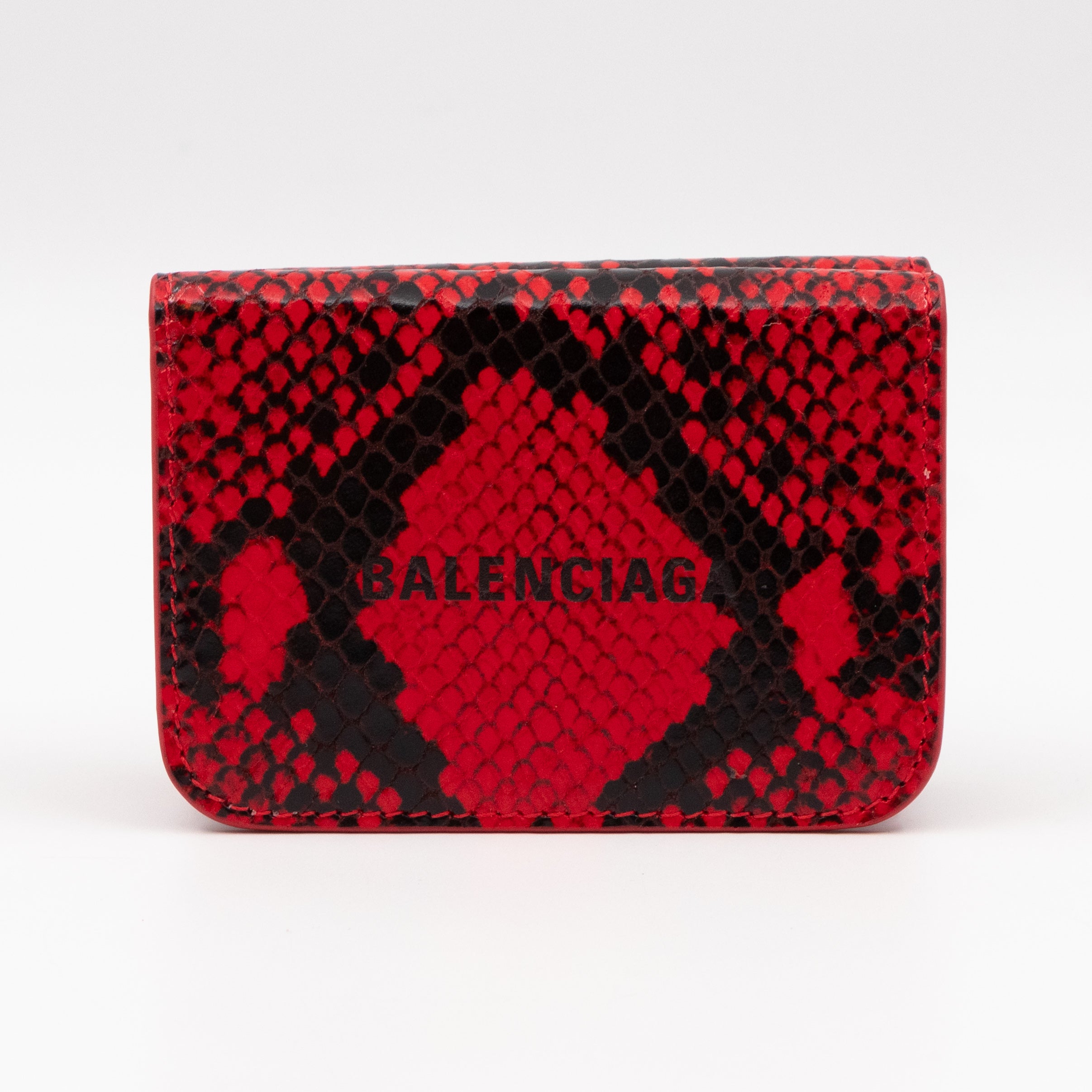 Logo Tri-fold Card Wallet Red Python