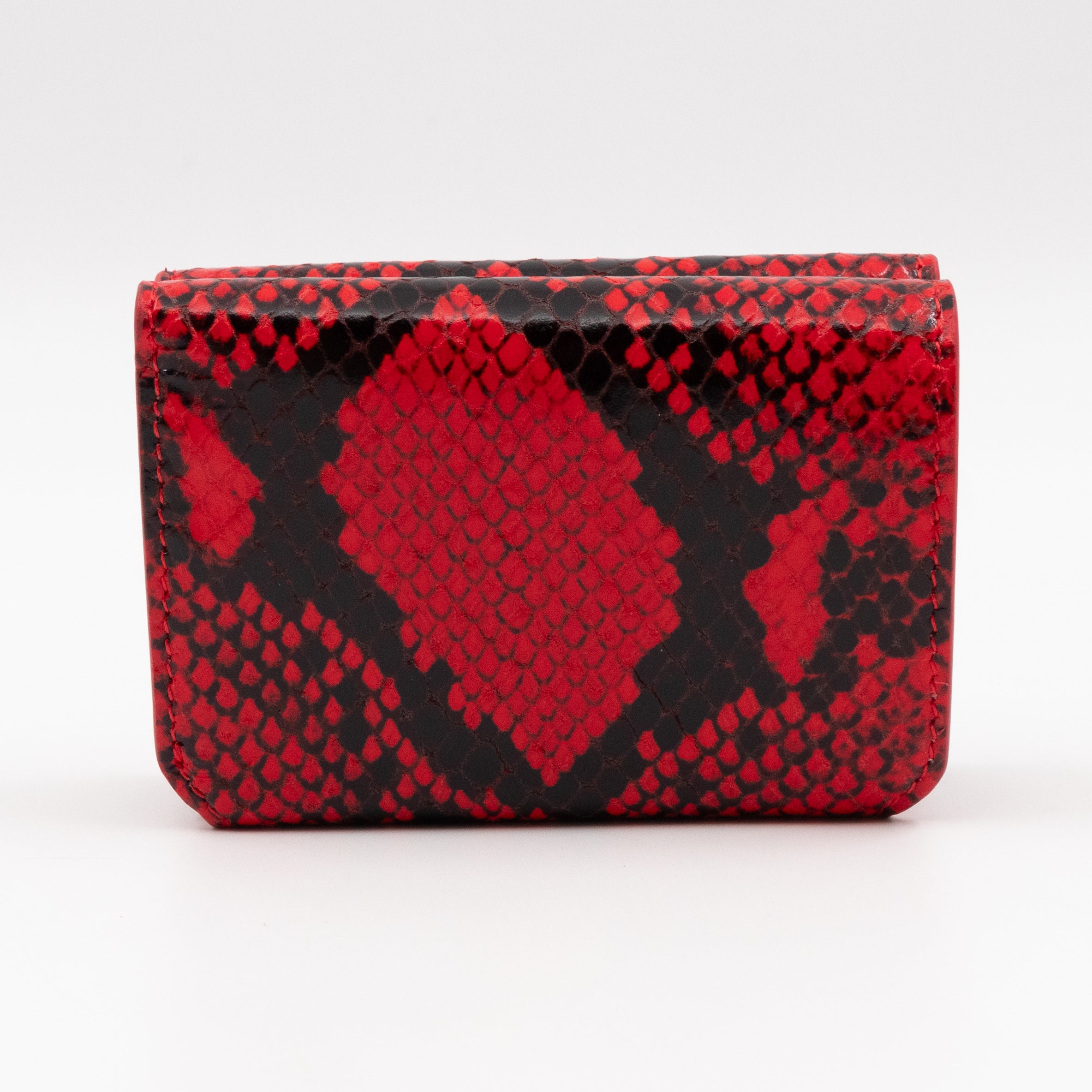 Logo Tri-fold Card Wallet Red Python