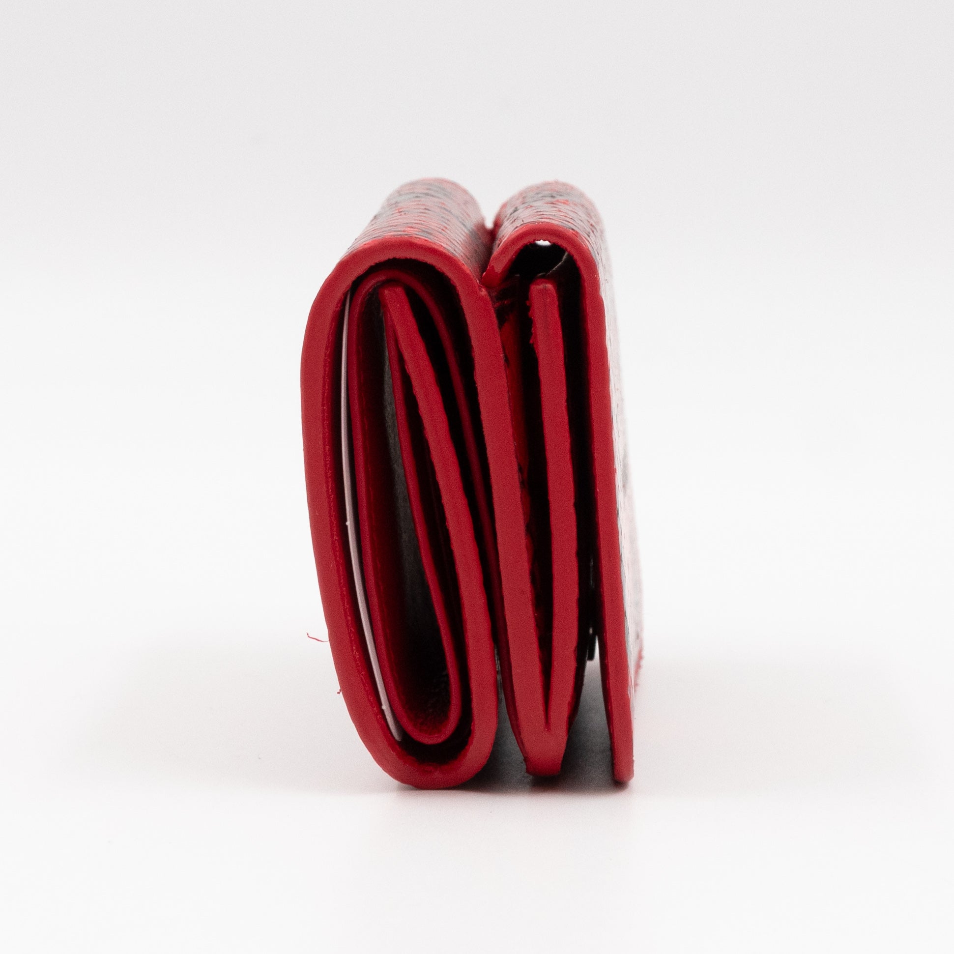 Logo Tri-fold Card Wallet Red Python