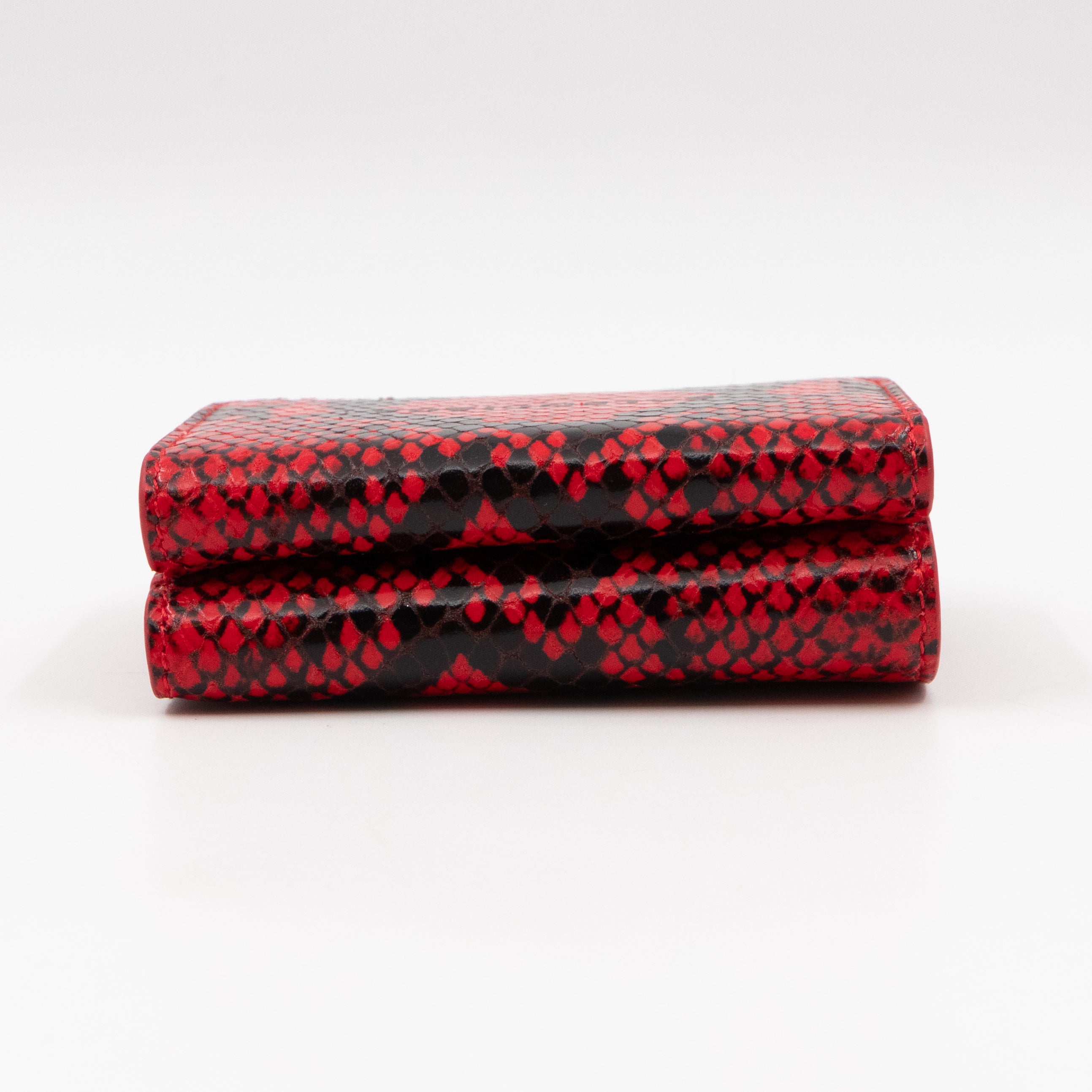 Logo Tri-fold Card Wallet Red Python