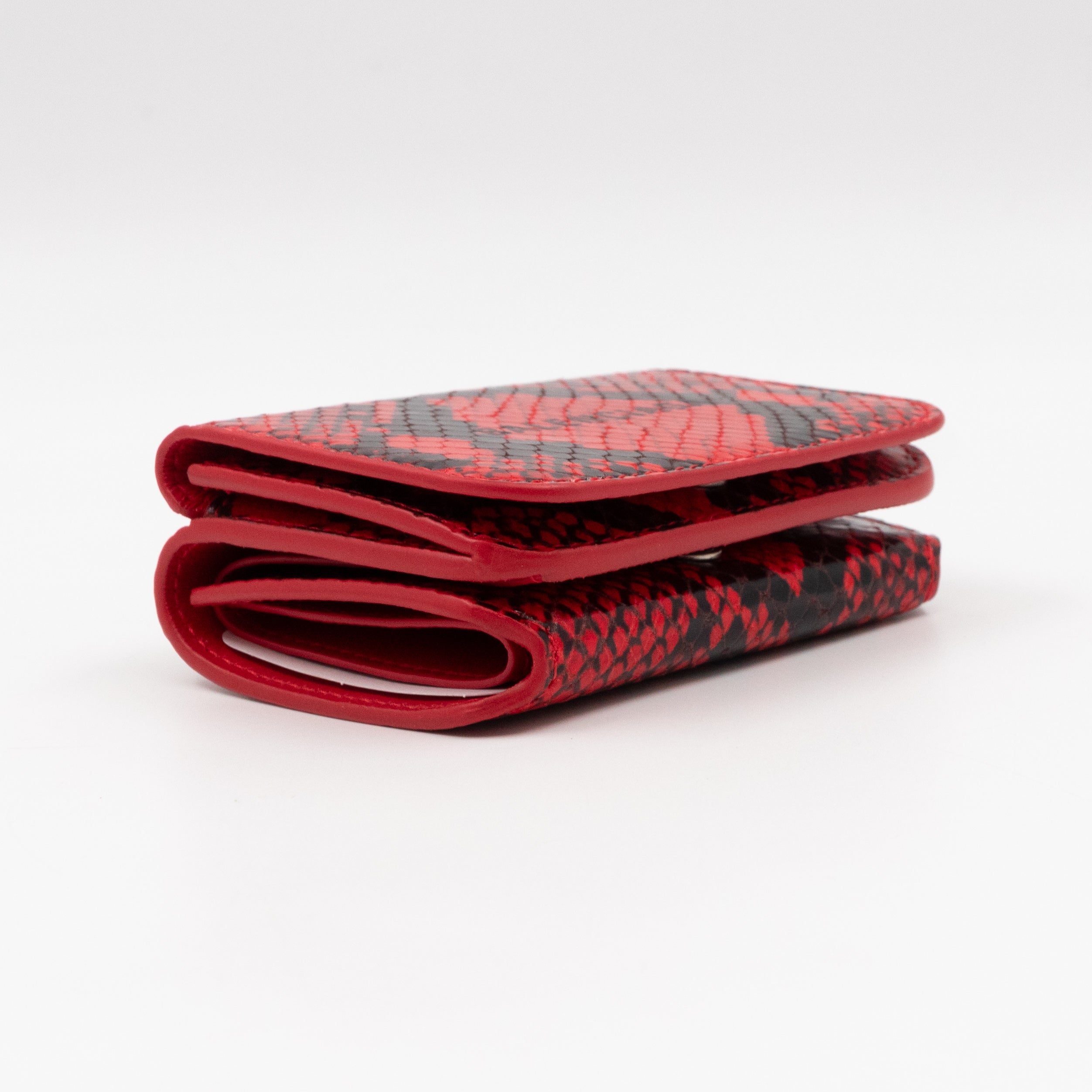Logo Tri-fold Card Wallet Red Python