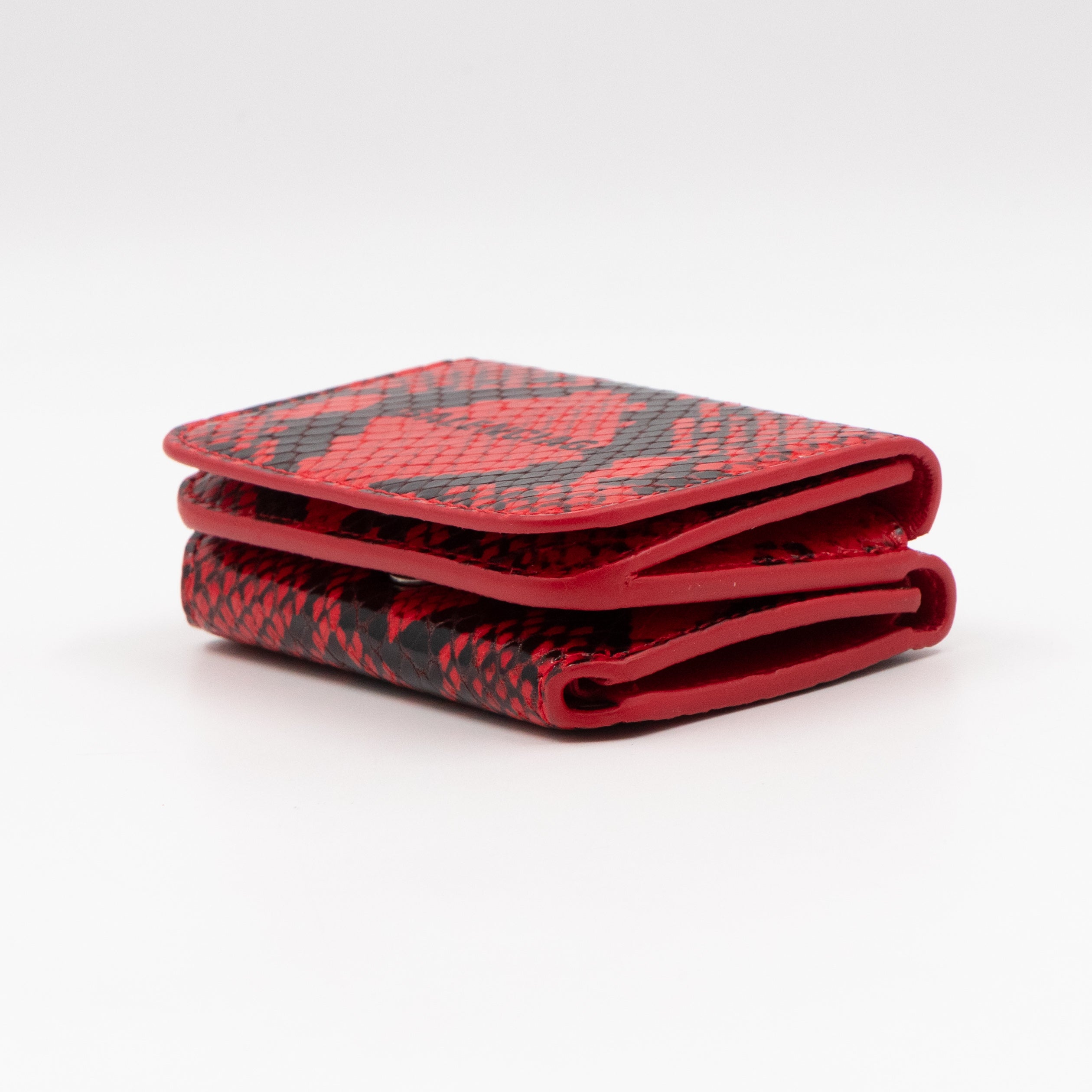 Logo Tri-fold Card Wallet Red Python