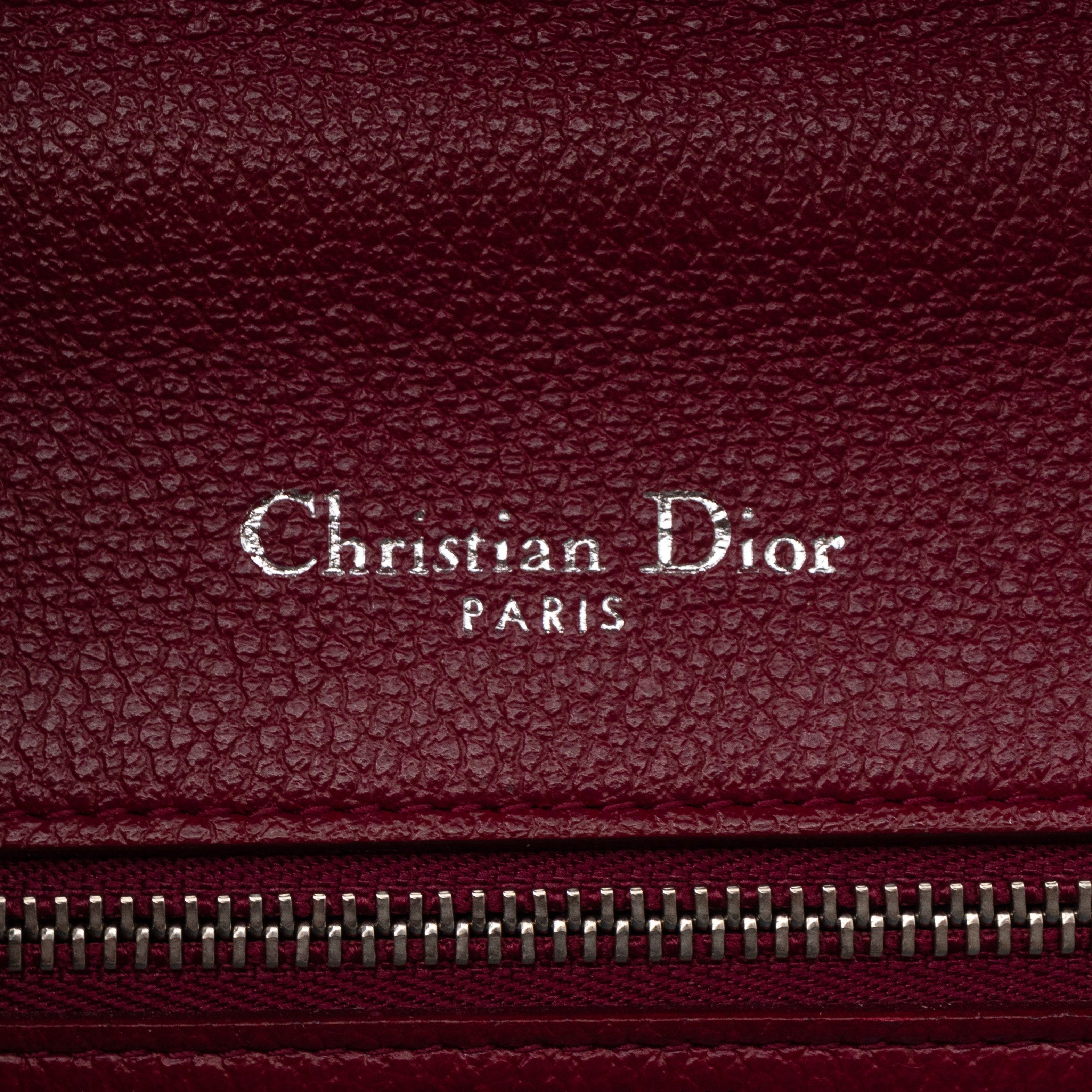 Diorama Medium Flap Bag Burgundy Leather