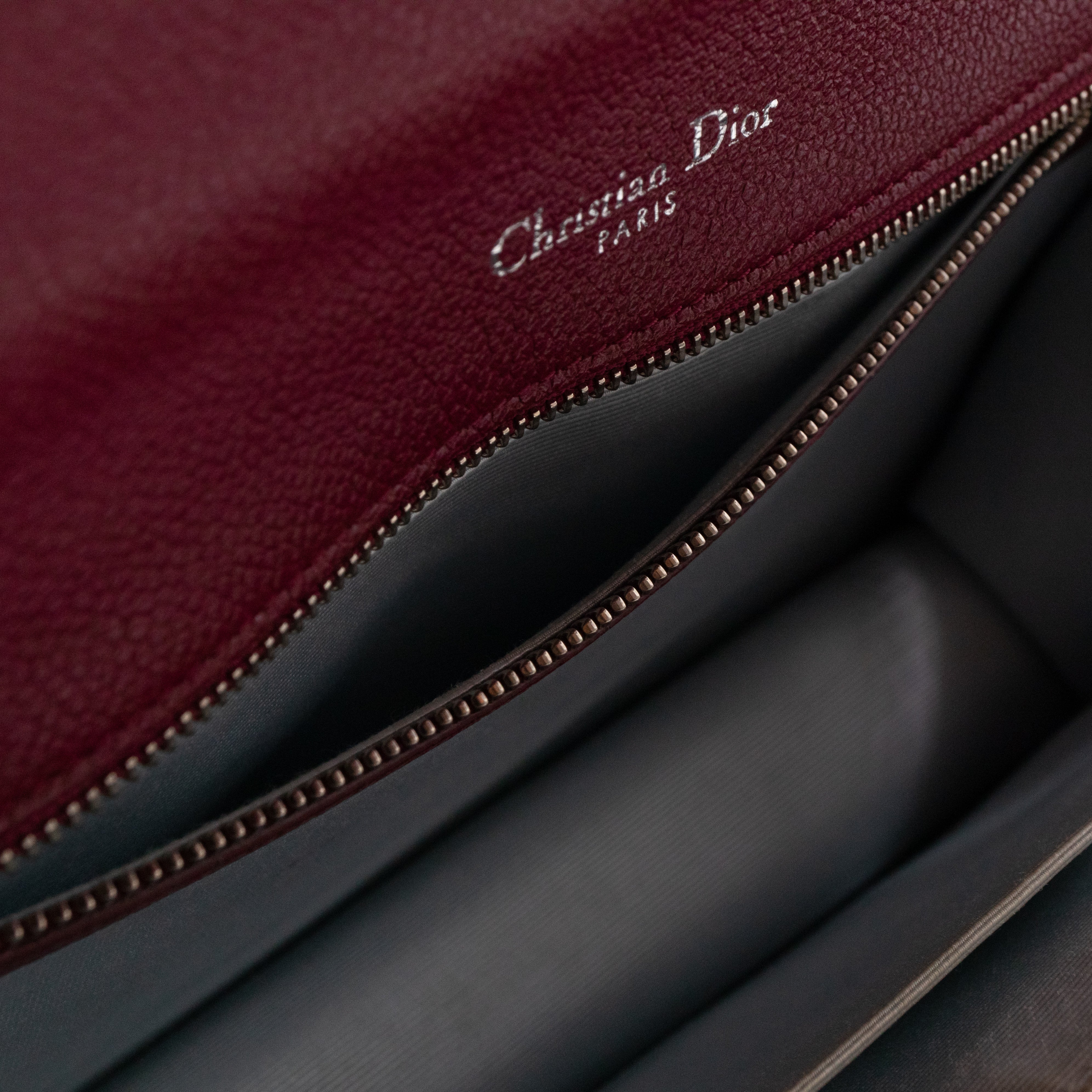 Diorama Medium Flap Bag Burgundy Leather