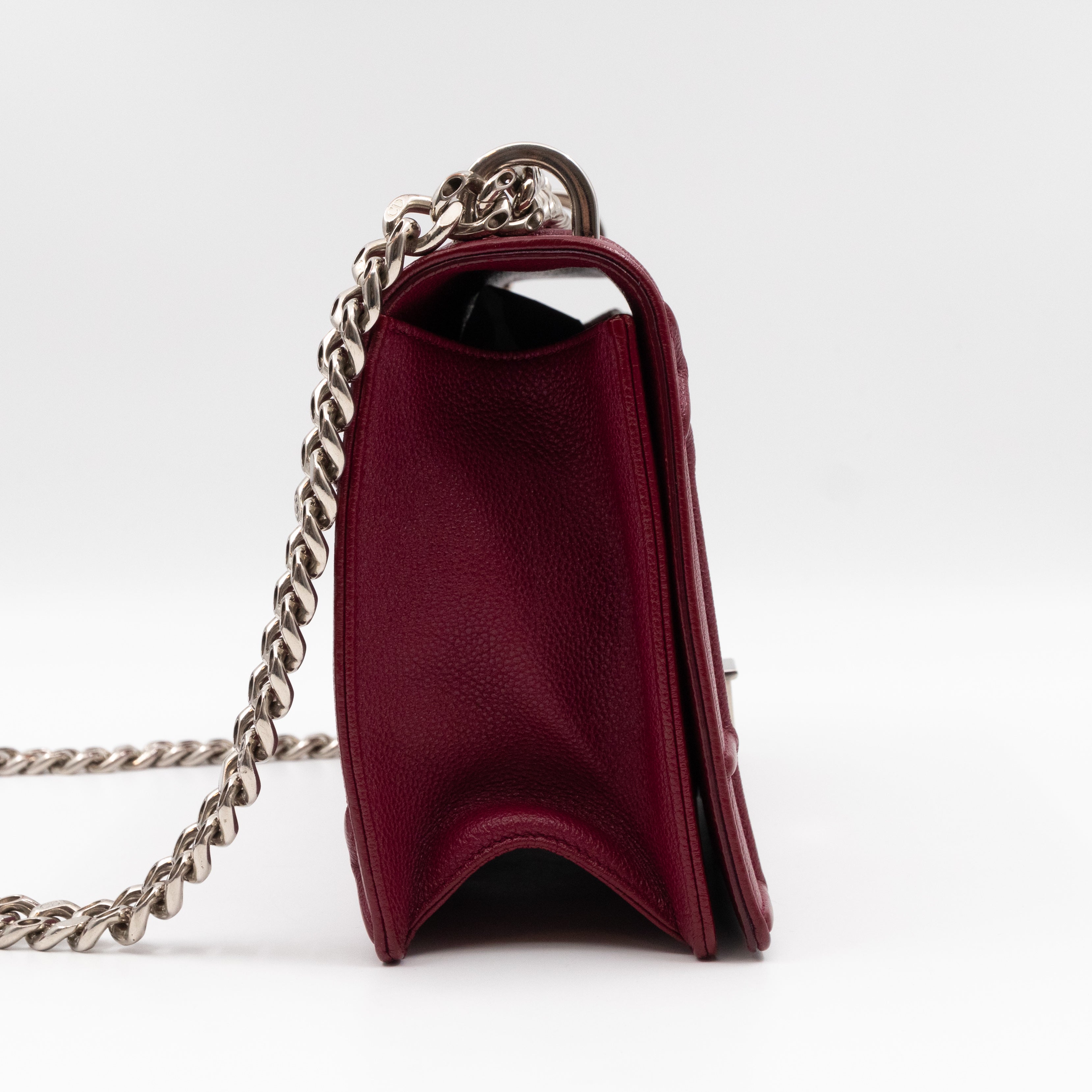 Diorama Medium Flap Bag Burgundy Leather