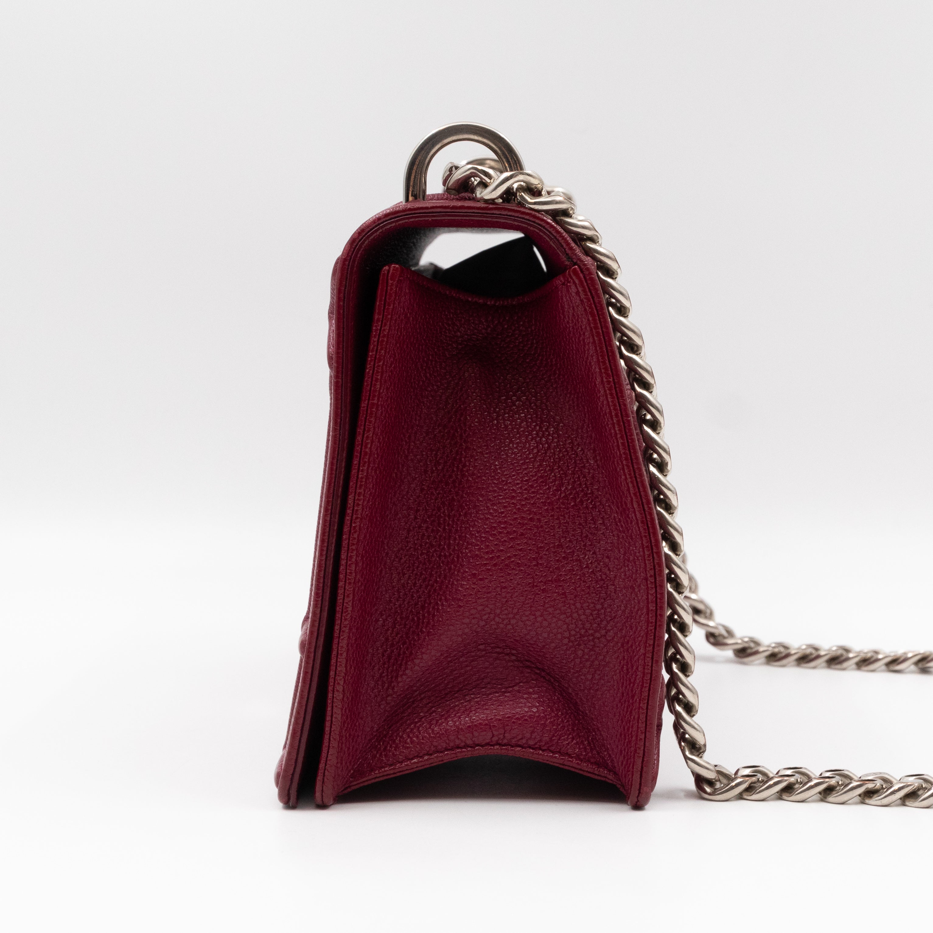 Diorama Medium Flap Bag Burgundy Leather