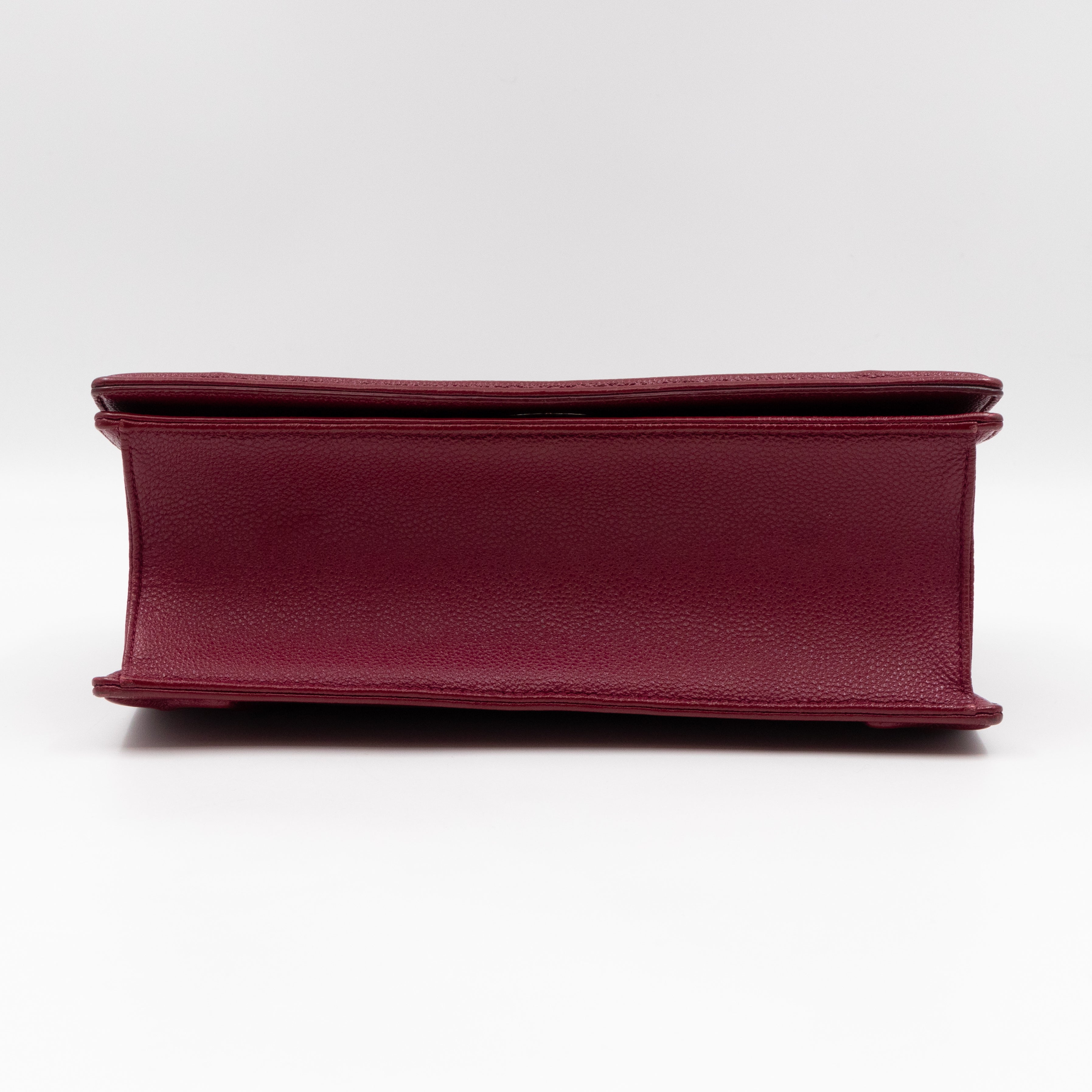 Diorama Medium Flap Bag Burgundy Leather